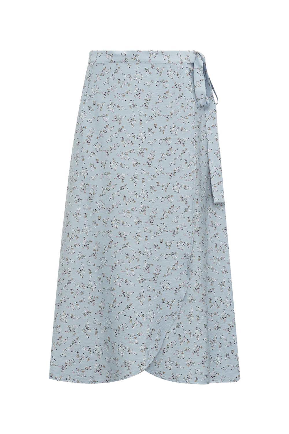 Peony Wrap Skirt light blue/offwhite
