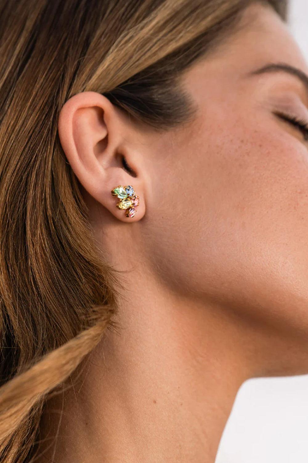 Petite Cora Earrings Gold Pastel Combo