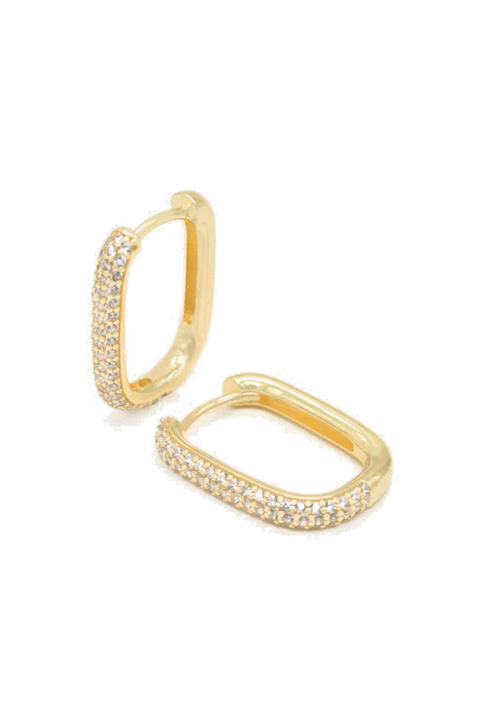 Petite Diamond Edge Hoops Gold