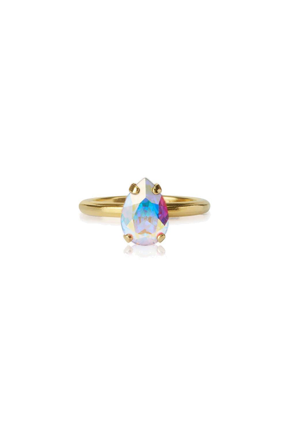 Petite Drop Ring Gold Aurore Boreale Ab
