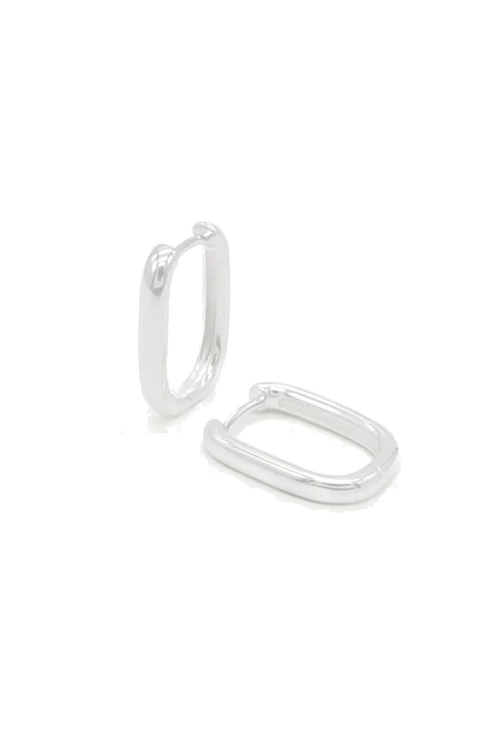 Petite Edge Hoops Silver