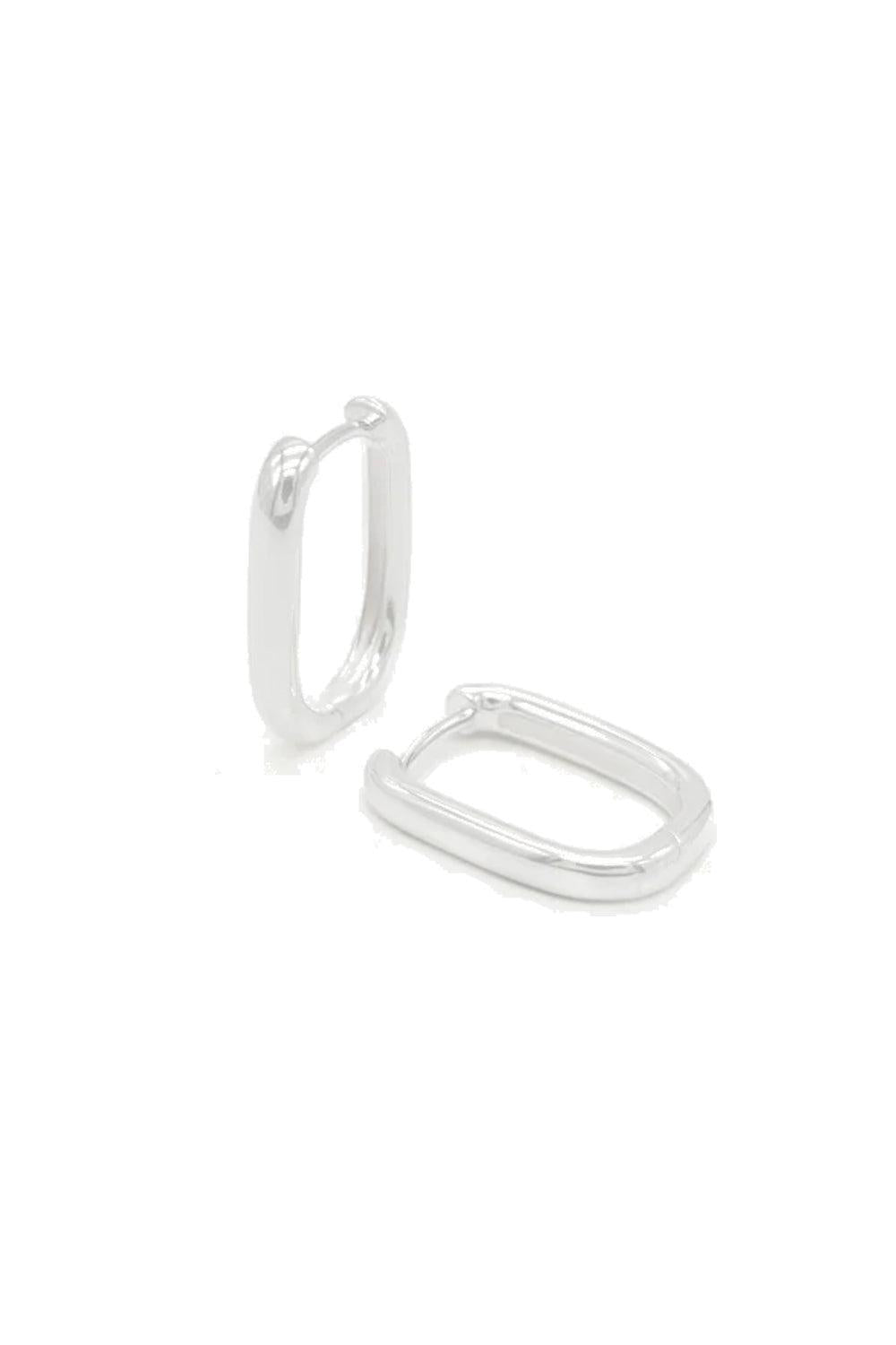 Petite Edge Hoops Silver