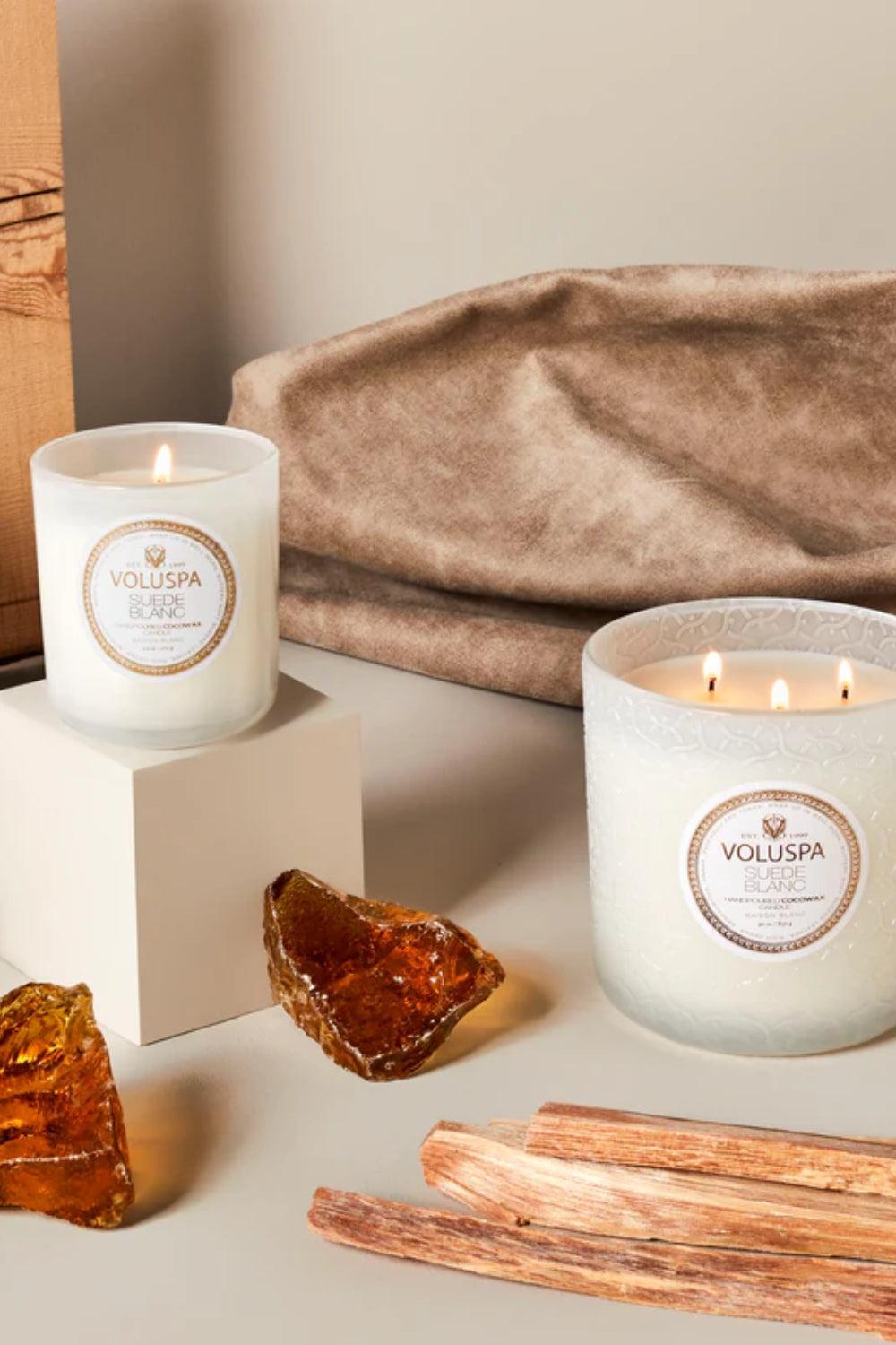 Petite Jar Candle Suede Blanc