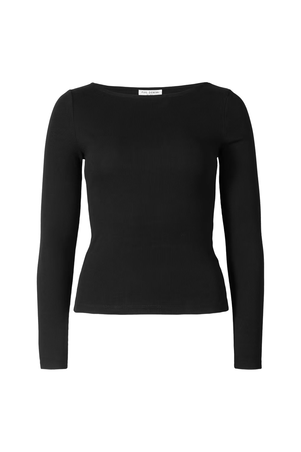 Petronella Rib Boatneck Black