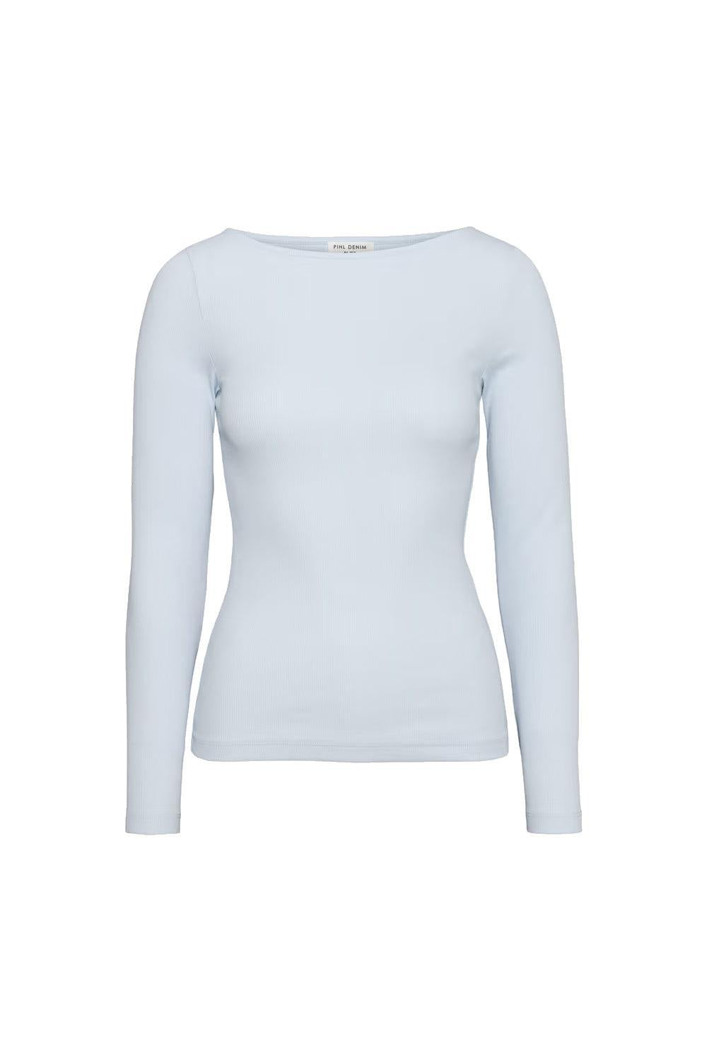 Petronella Rib Boatneck light blue