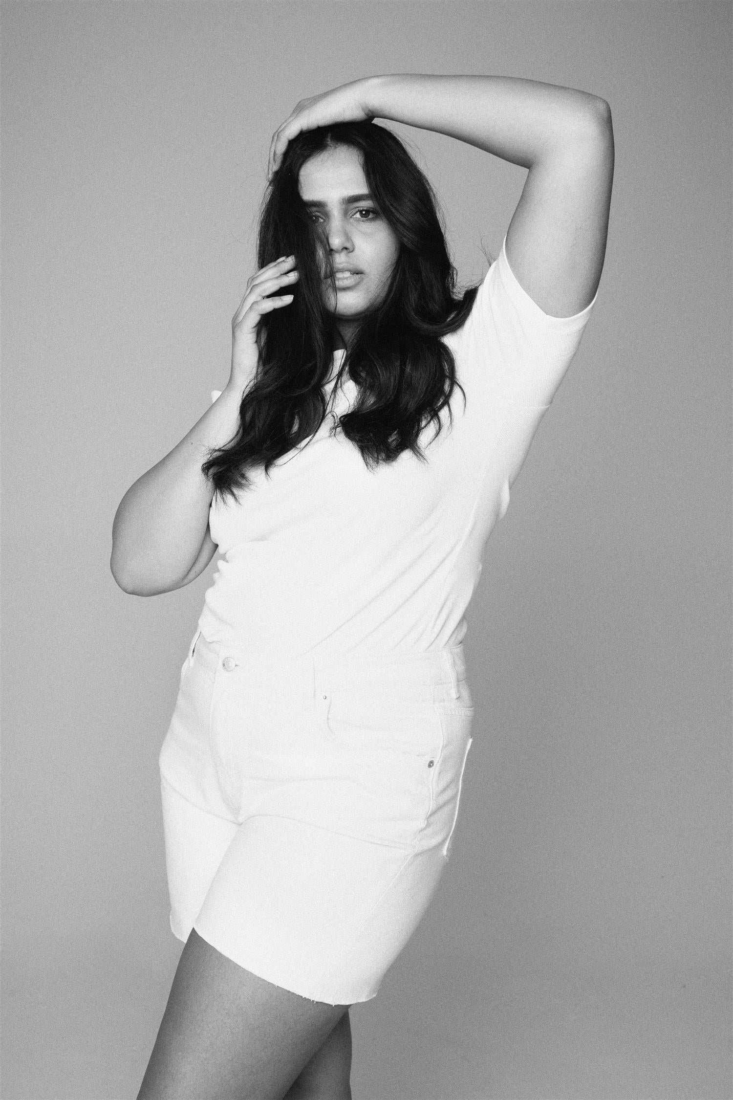 Pippa rib tee off White