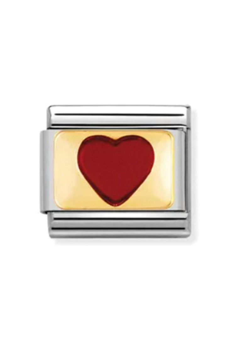 Plates 18K red heart with gold