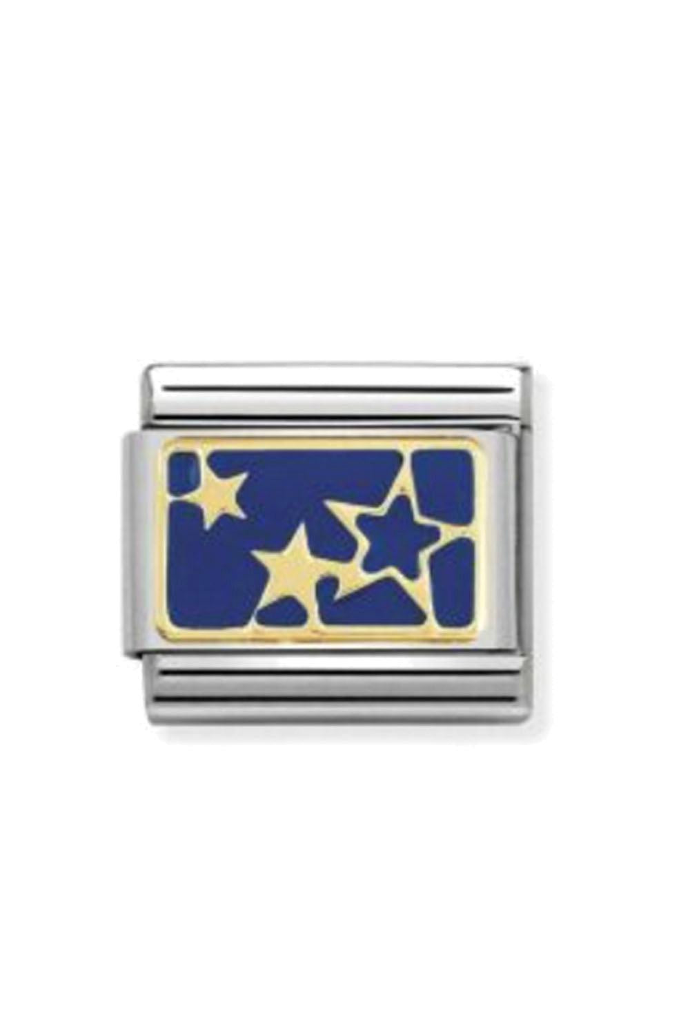 Plates 18k Gold & enamel Stars Blue Plate