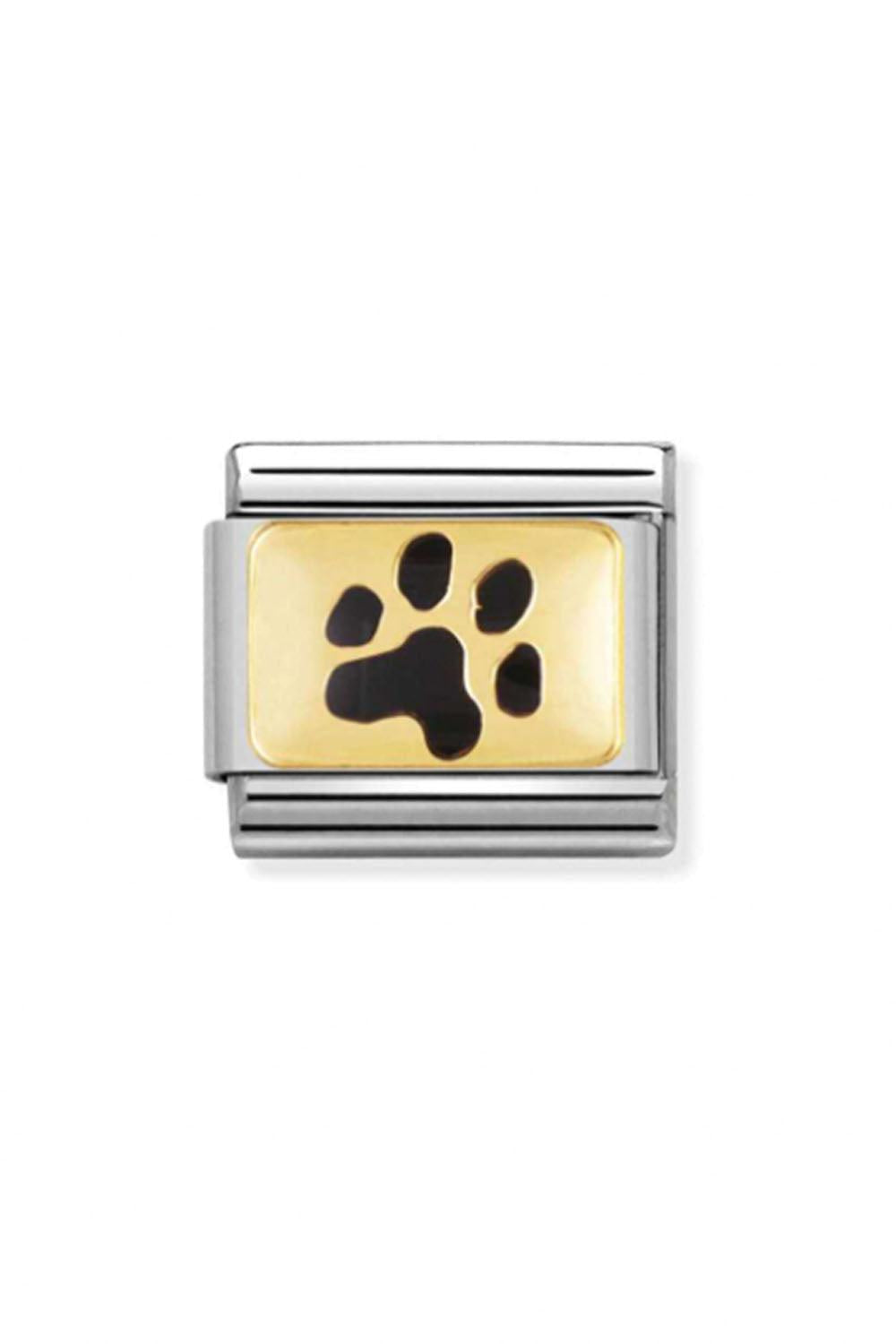 Plates 18k Gold & enamel paw print