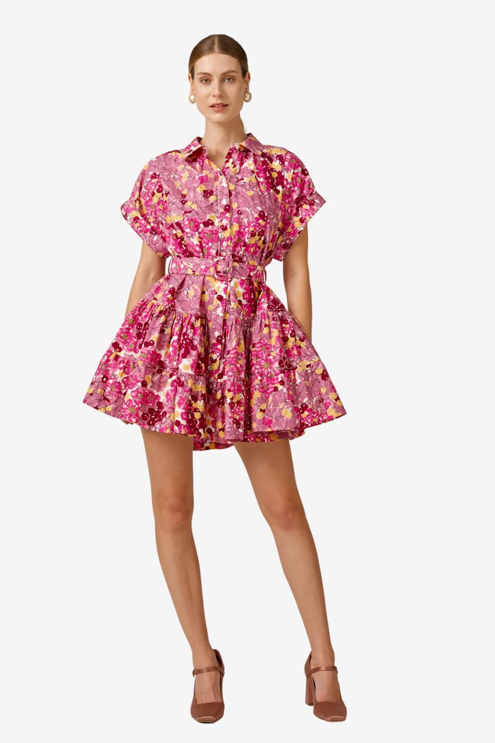 Poplin Belt Dress Bright Field