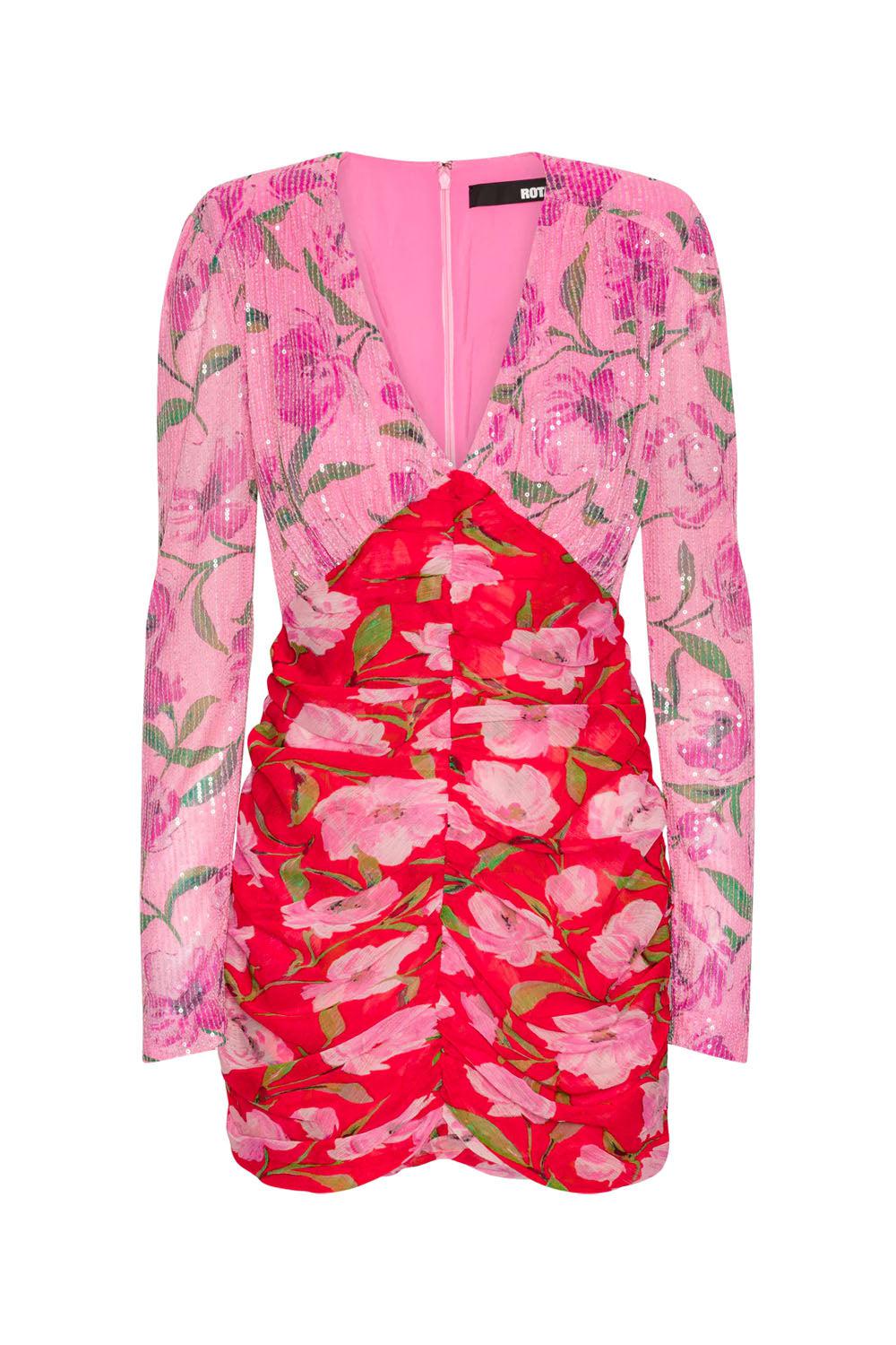 Printed Mini LS Dress Wildeve Prism Pink