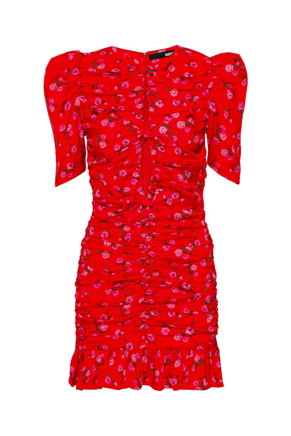 Printed Mini Ruffle Dress Wildeve C. High Risk Red Comb