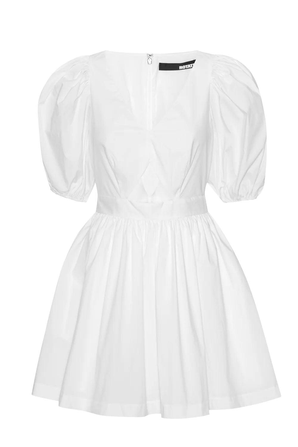 Puff Sleeve Mini Dress Bright White