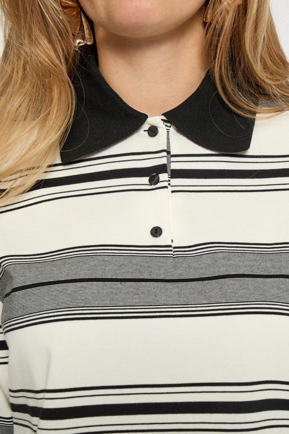 Rania Long Sleeve T-Shirt Black Stripe