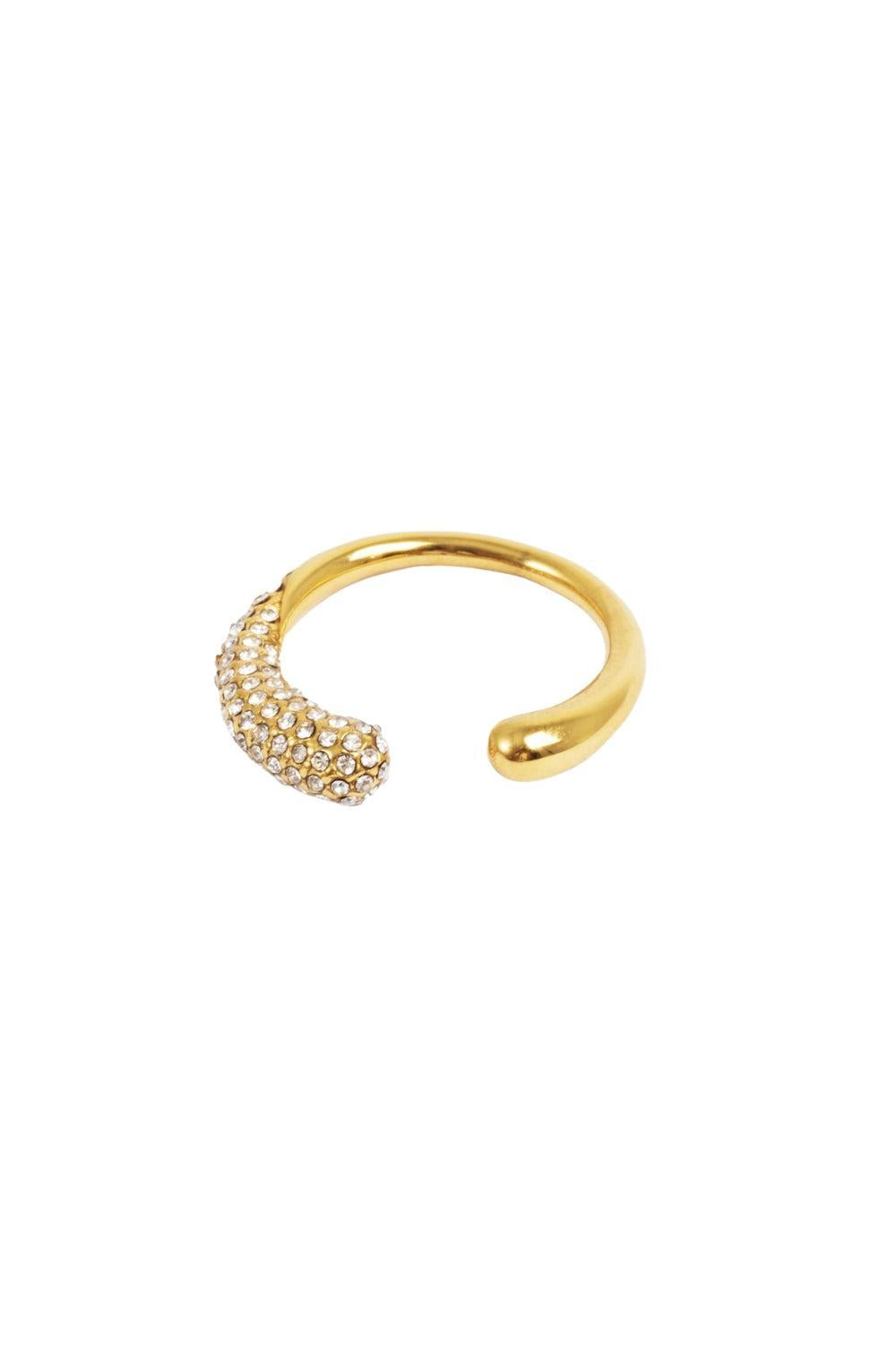 Ring Steel Soft w/stone Gold Plated