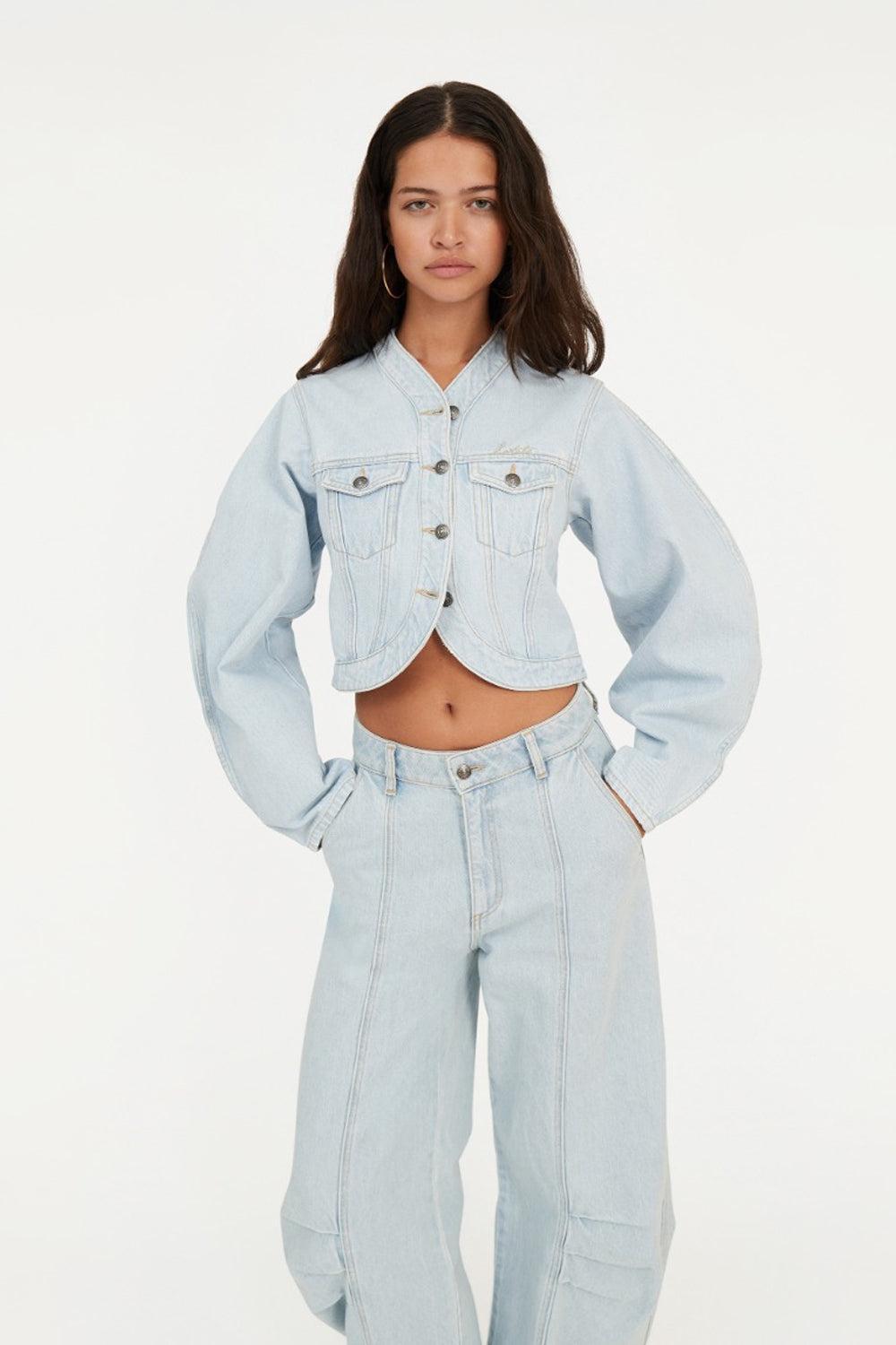 Round Sleeve Denim Jacket