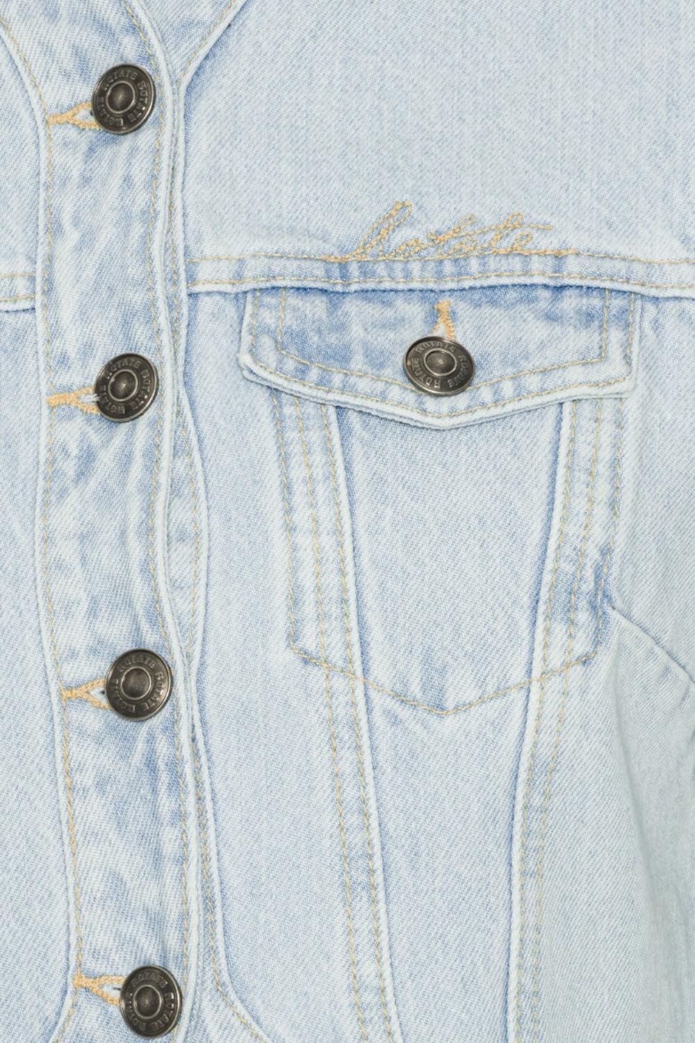 Round Sleeve Denim Jacket