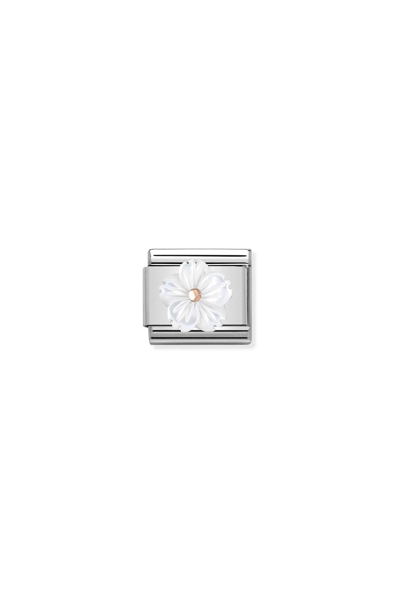 STONE SYMBOL 9k rose gold Flower White Mother of Pearl