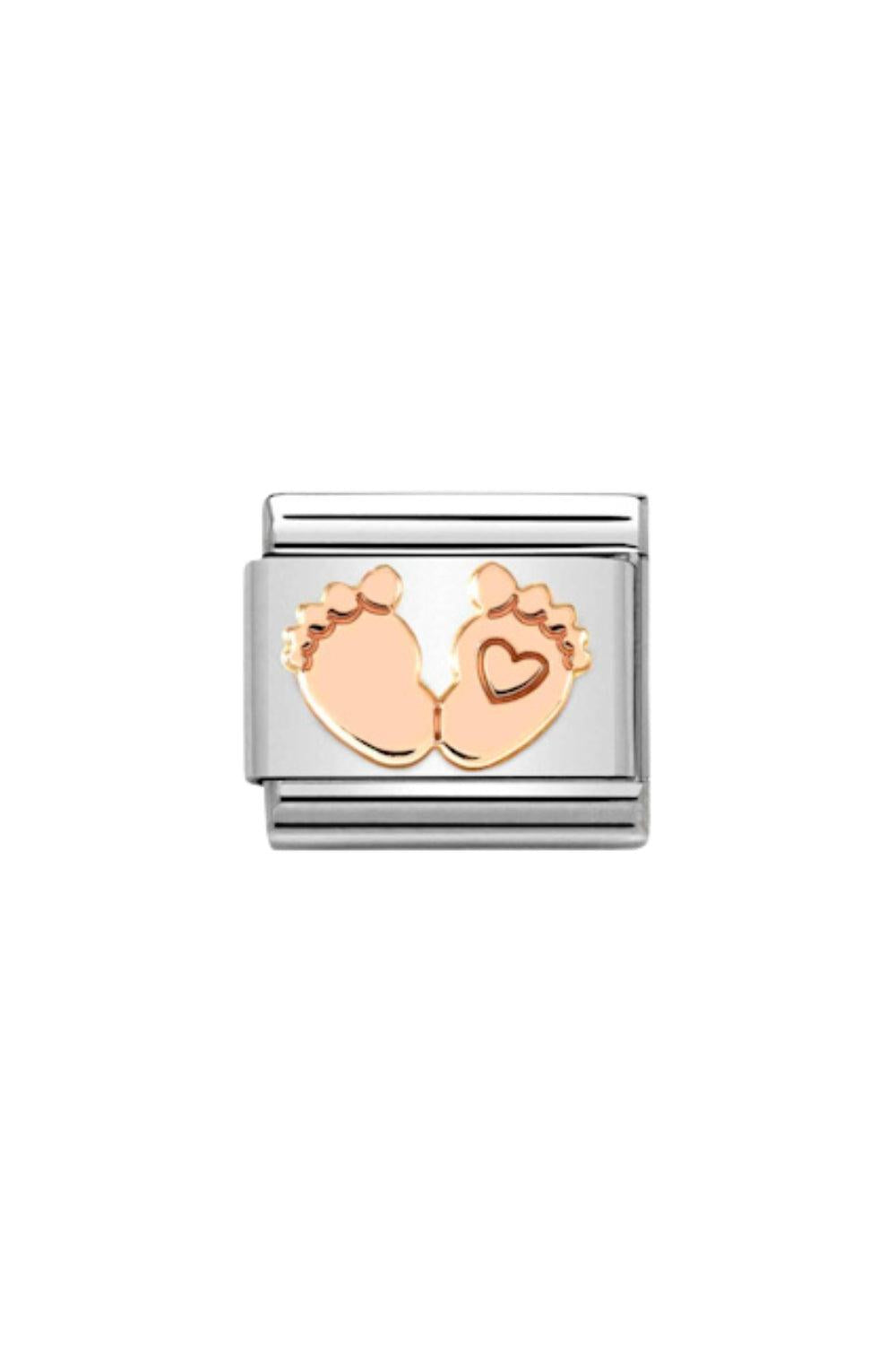 SYMBOLS 9k Rose Gold Feet With Heart