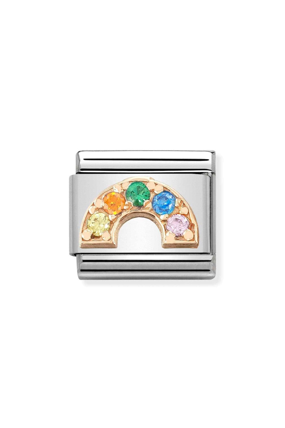 SYMBOLS 9k rose gold and CZ Rainbow