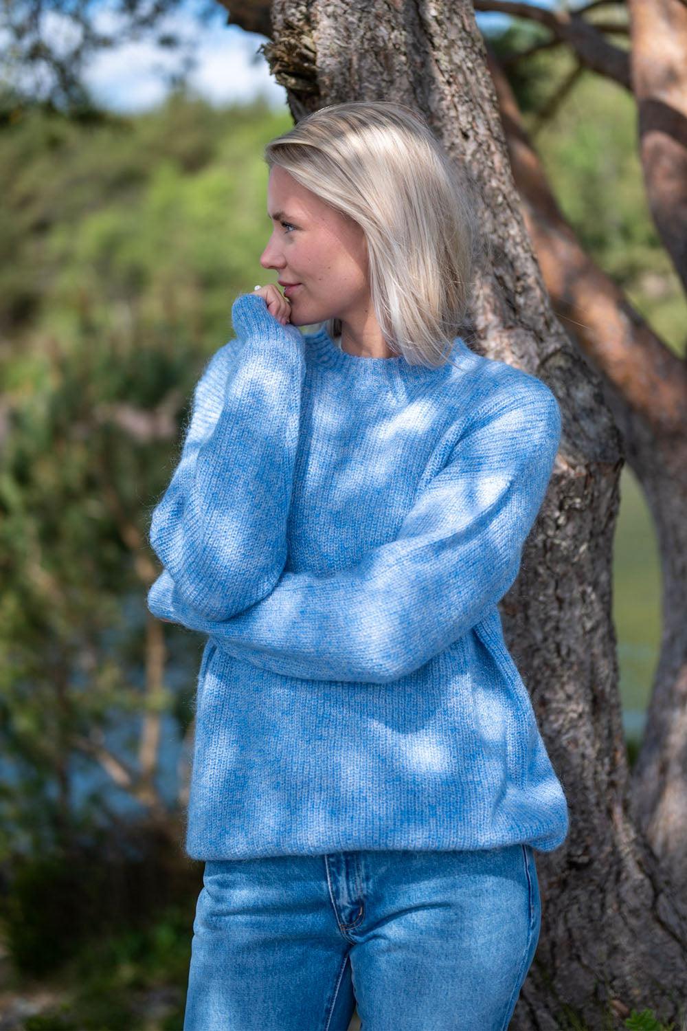 Sande knit sweater blue mix