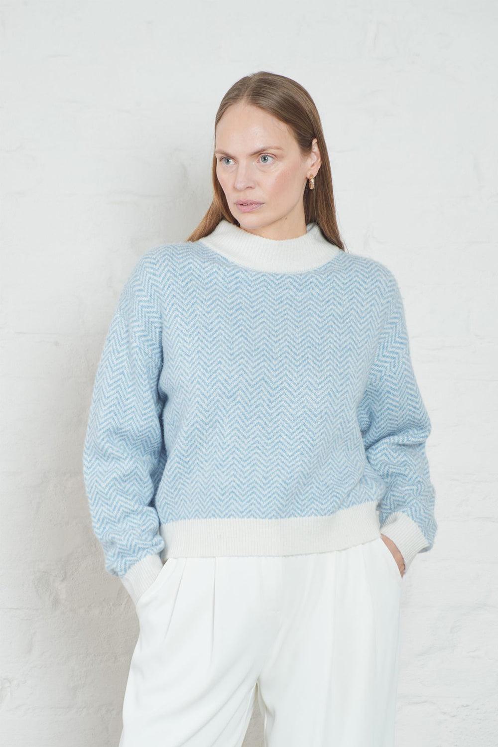 Saoirse Sweater Offwhite / Blue