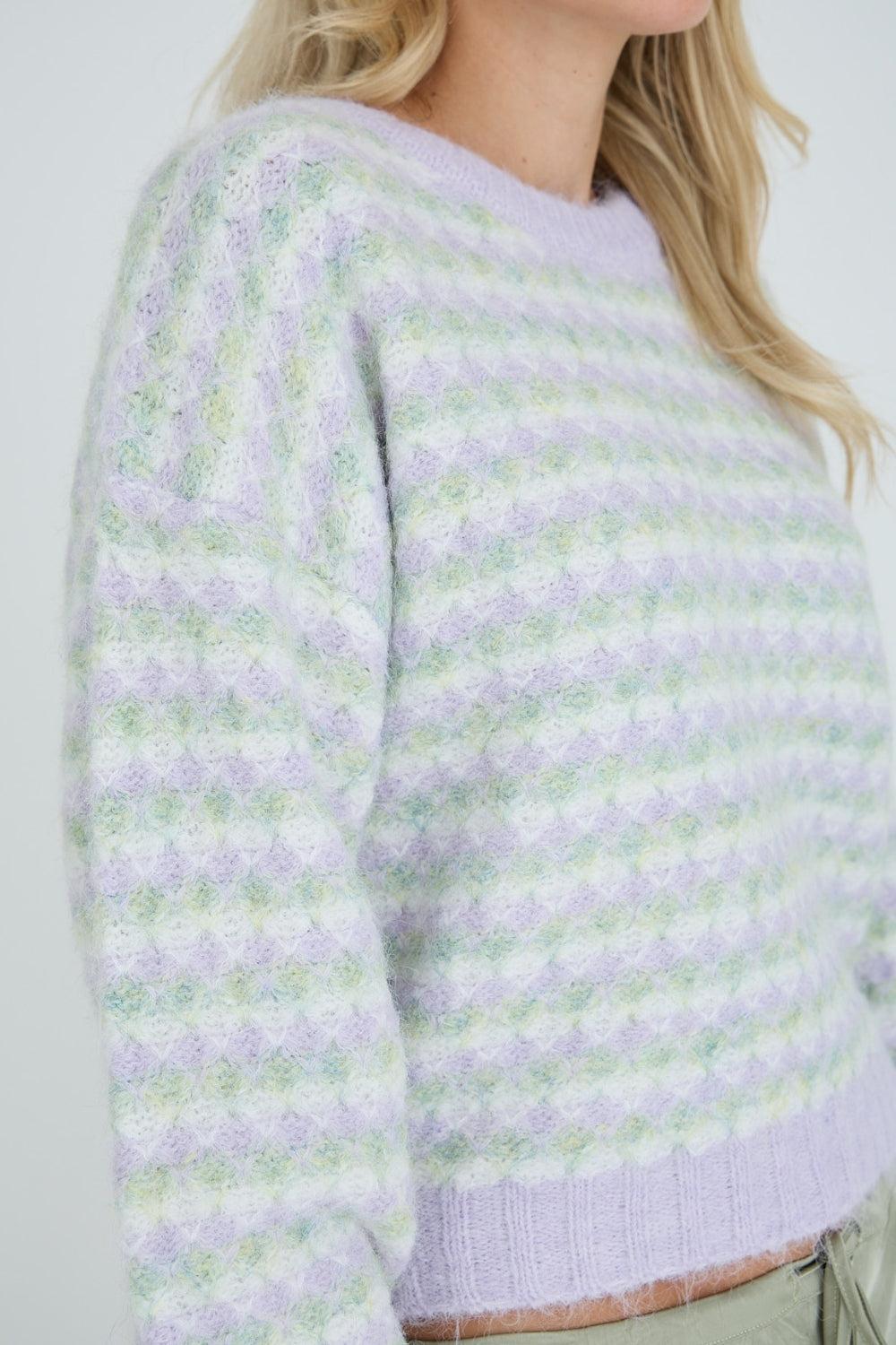 Sassi Knit Pullover Green/Purple
