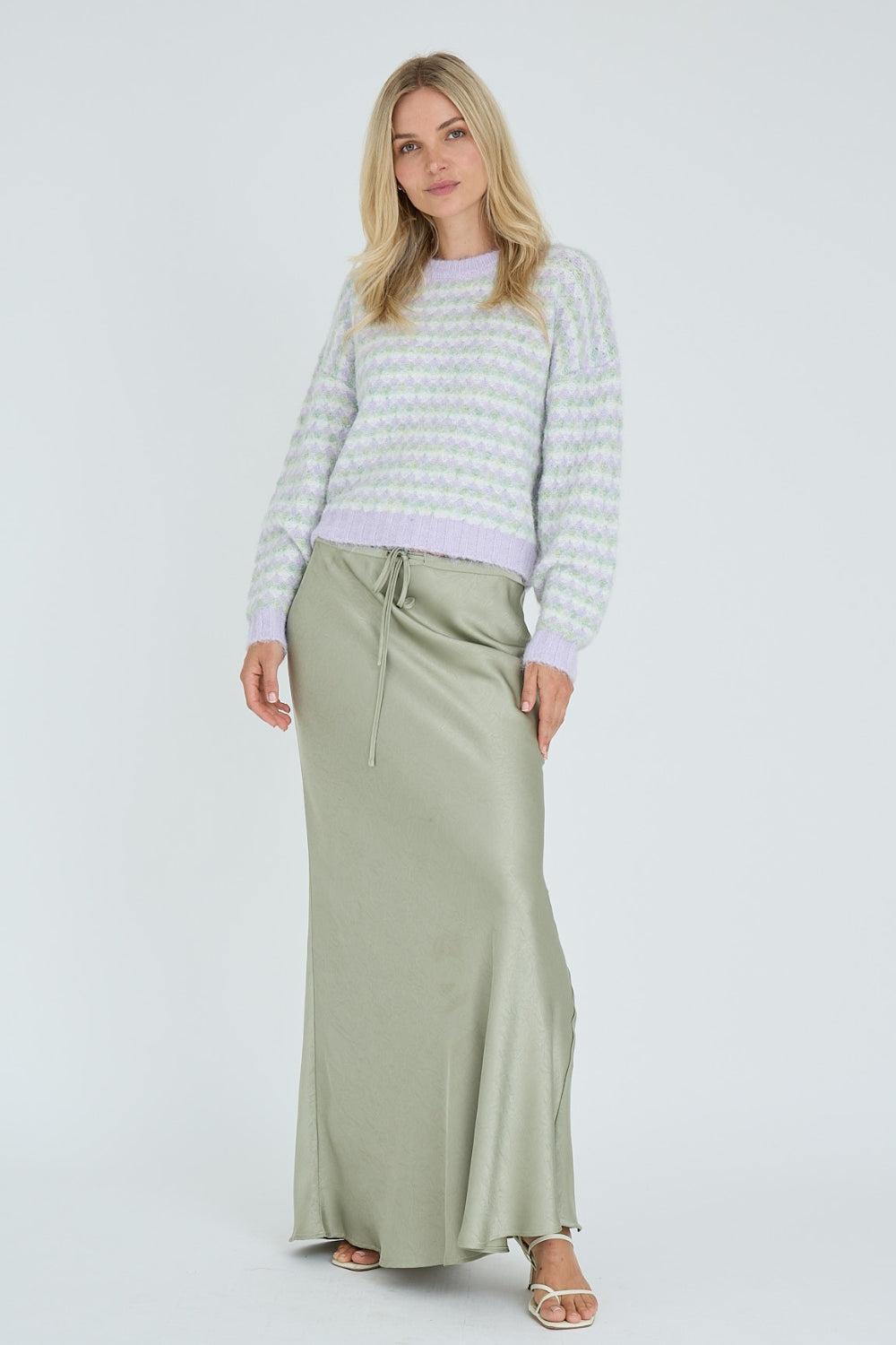 Sassi Knit Pullover Green/Purple