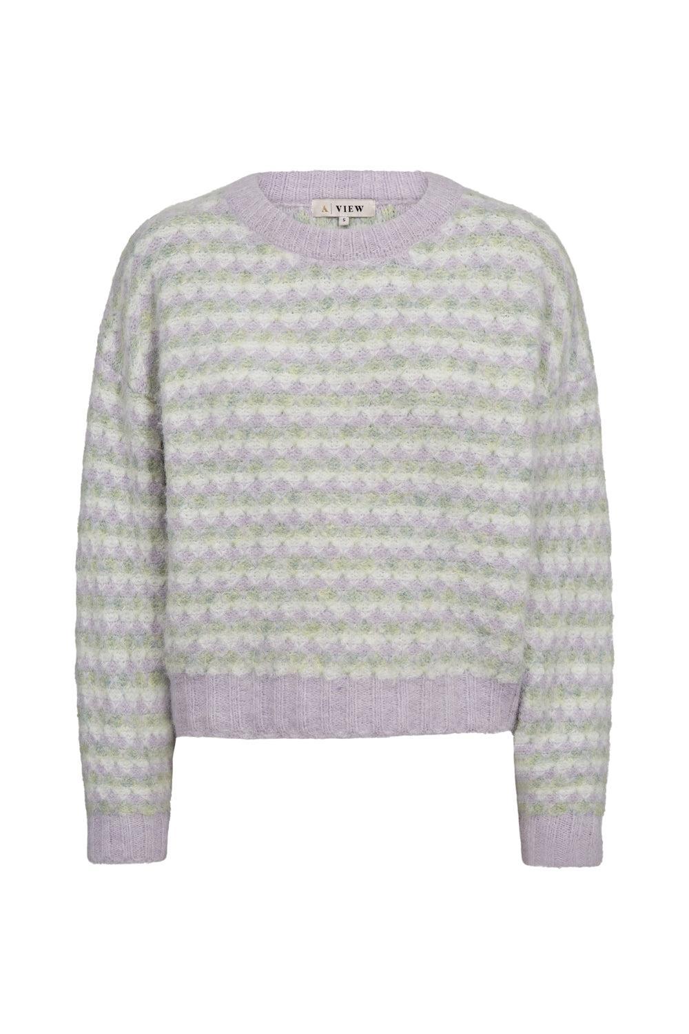 Sassi Knit Pullover Green/Purple