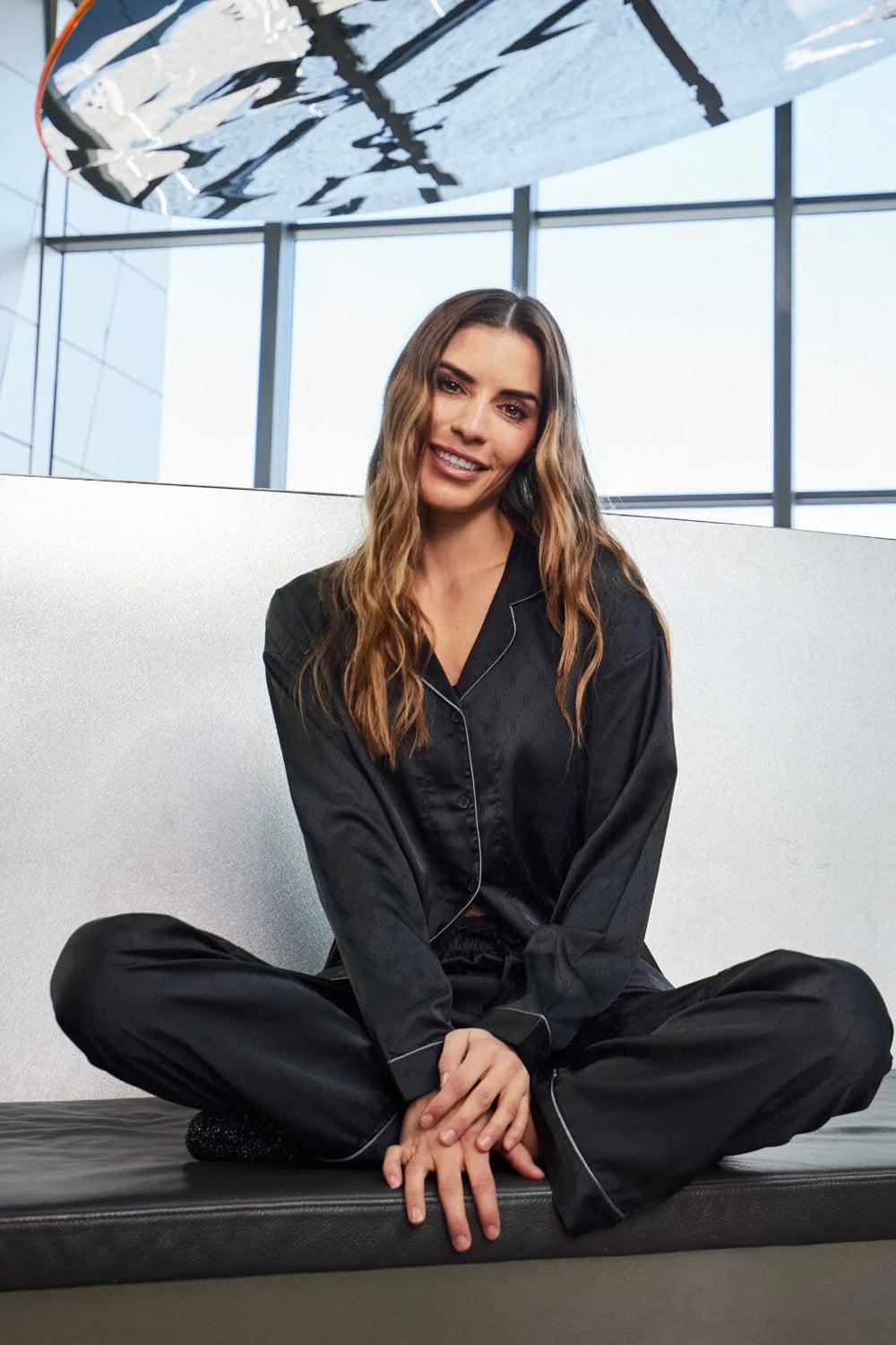 Satin Pyjamas Black