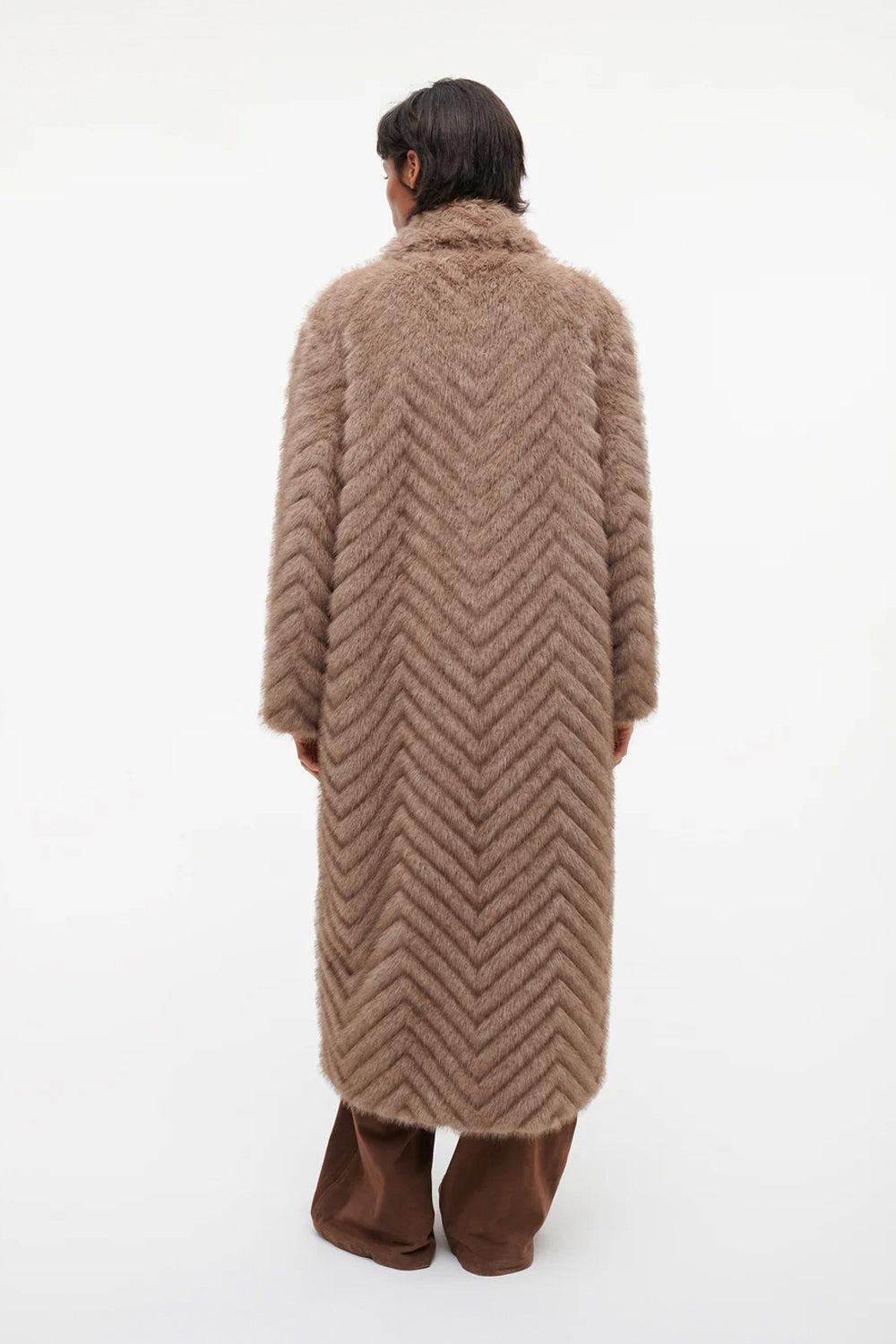 Scarlet Faux Mink Zigzag Camel