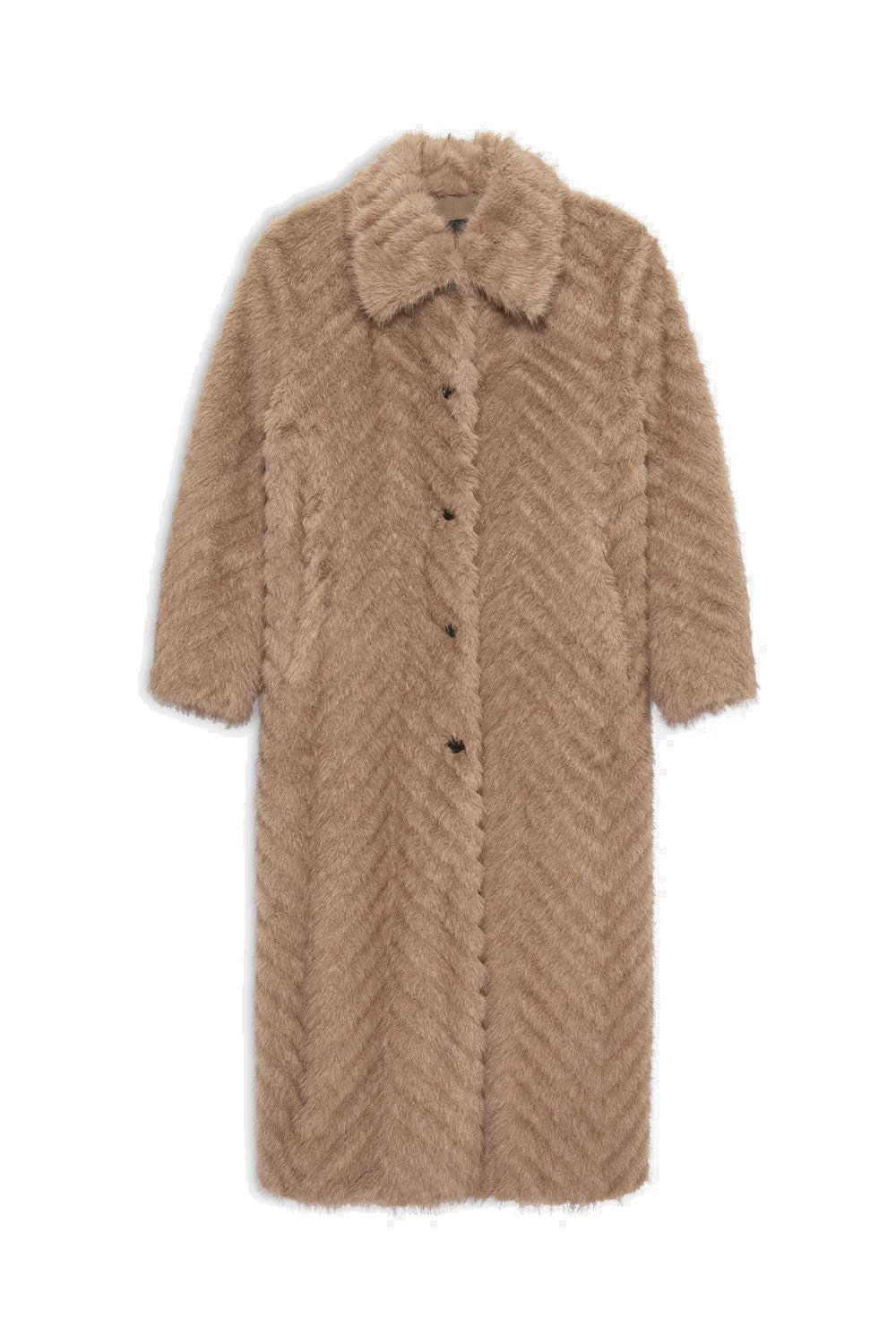 Scarlet Faux Mink Zigzag Camel