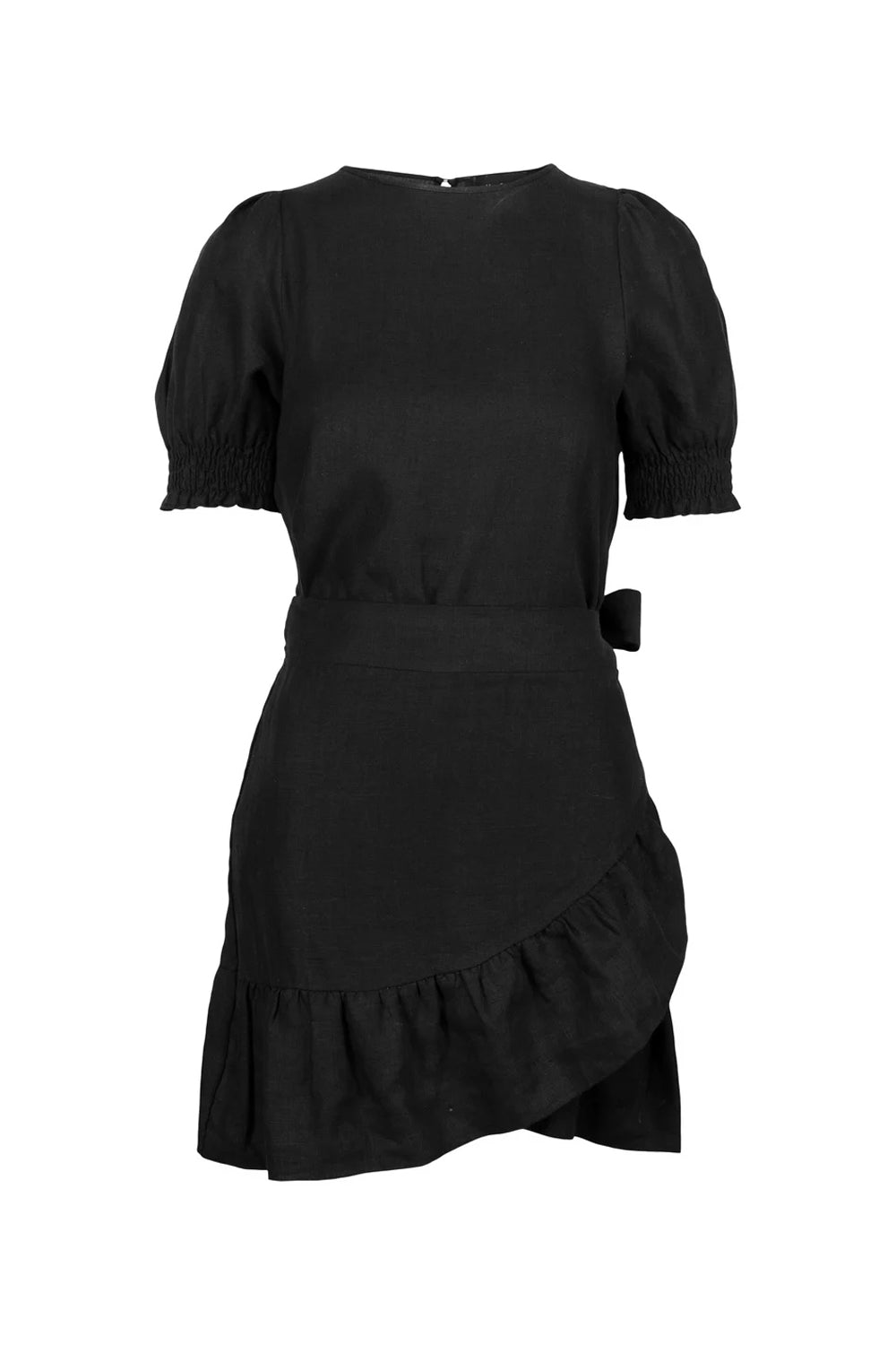 Serena Linen Dress Black