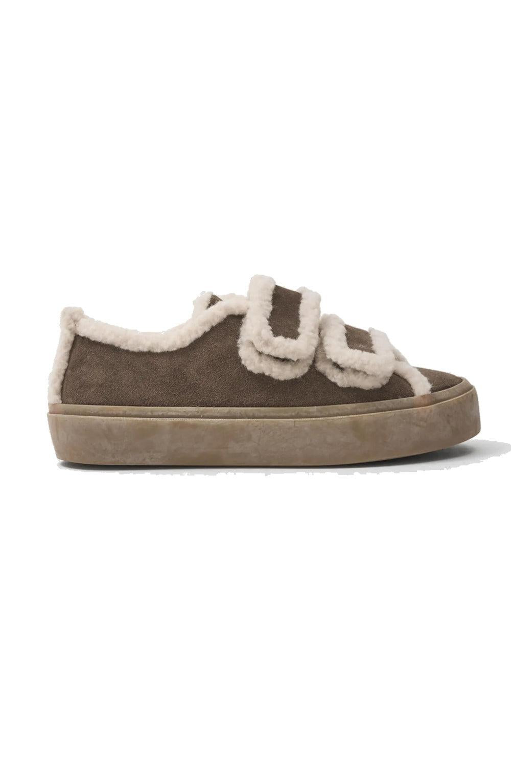 Shearling Low Velcro Dark Brown