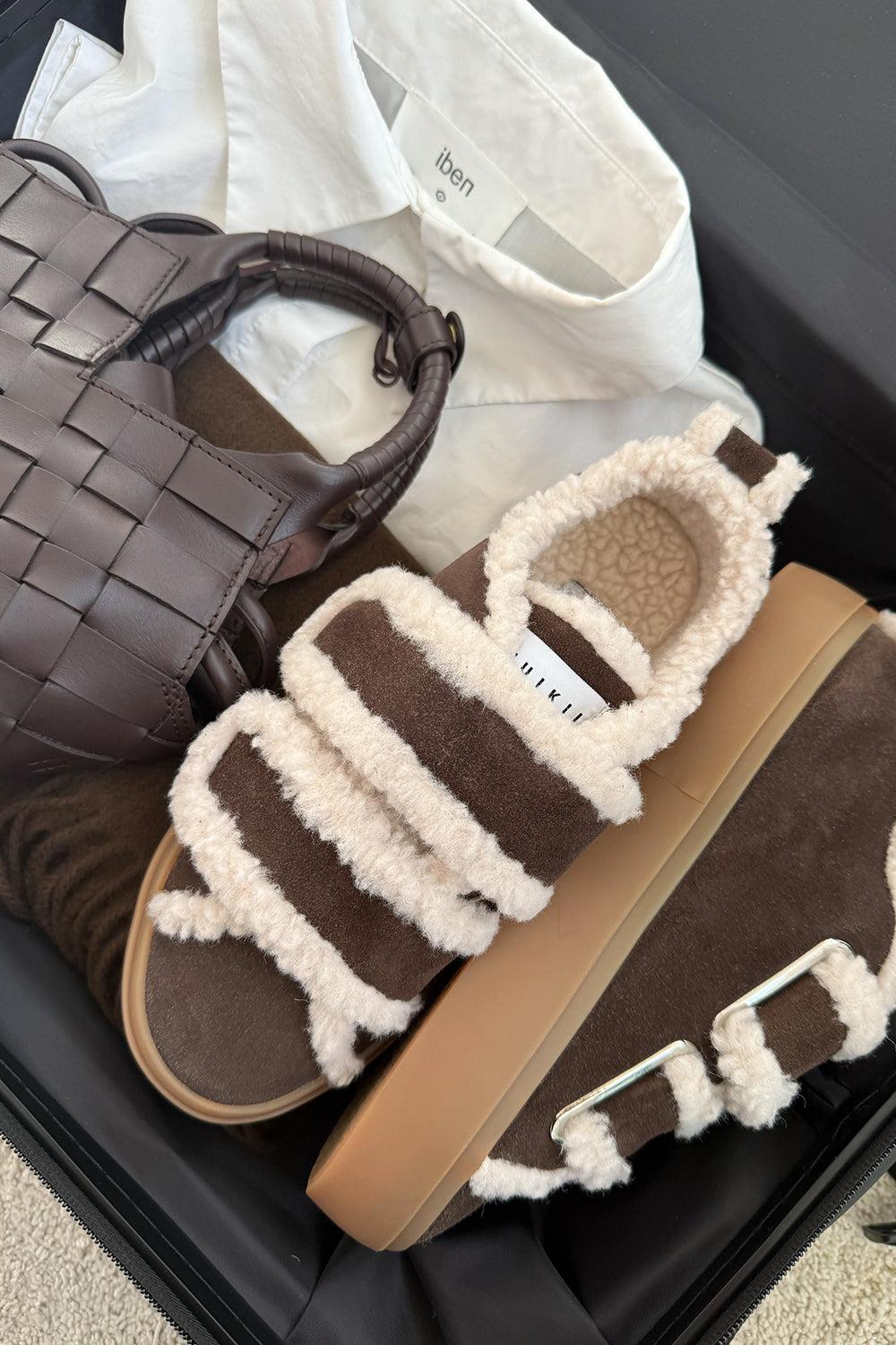 Shearling Low Velcro Dark Brown