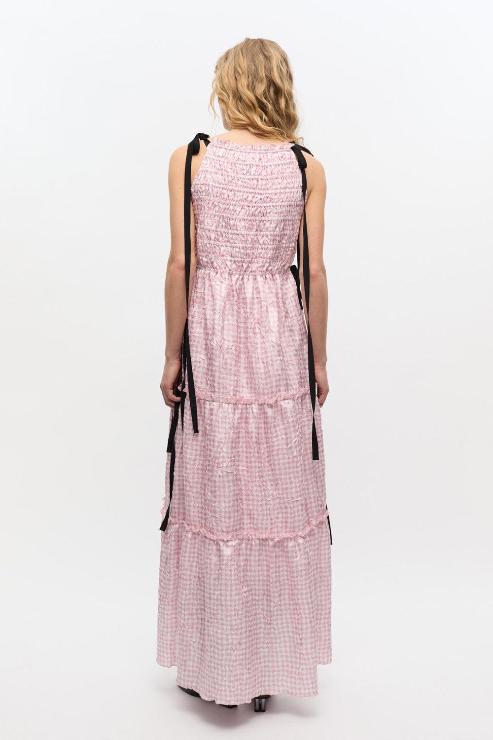 Shibori Pleat Maxi Smock Slip Dress