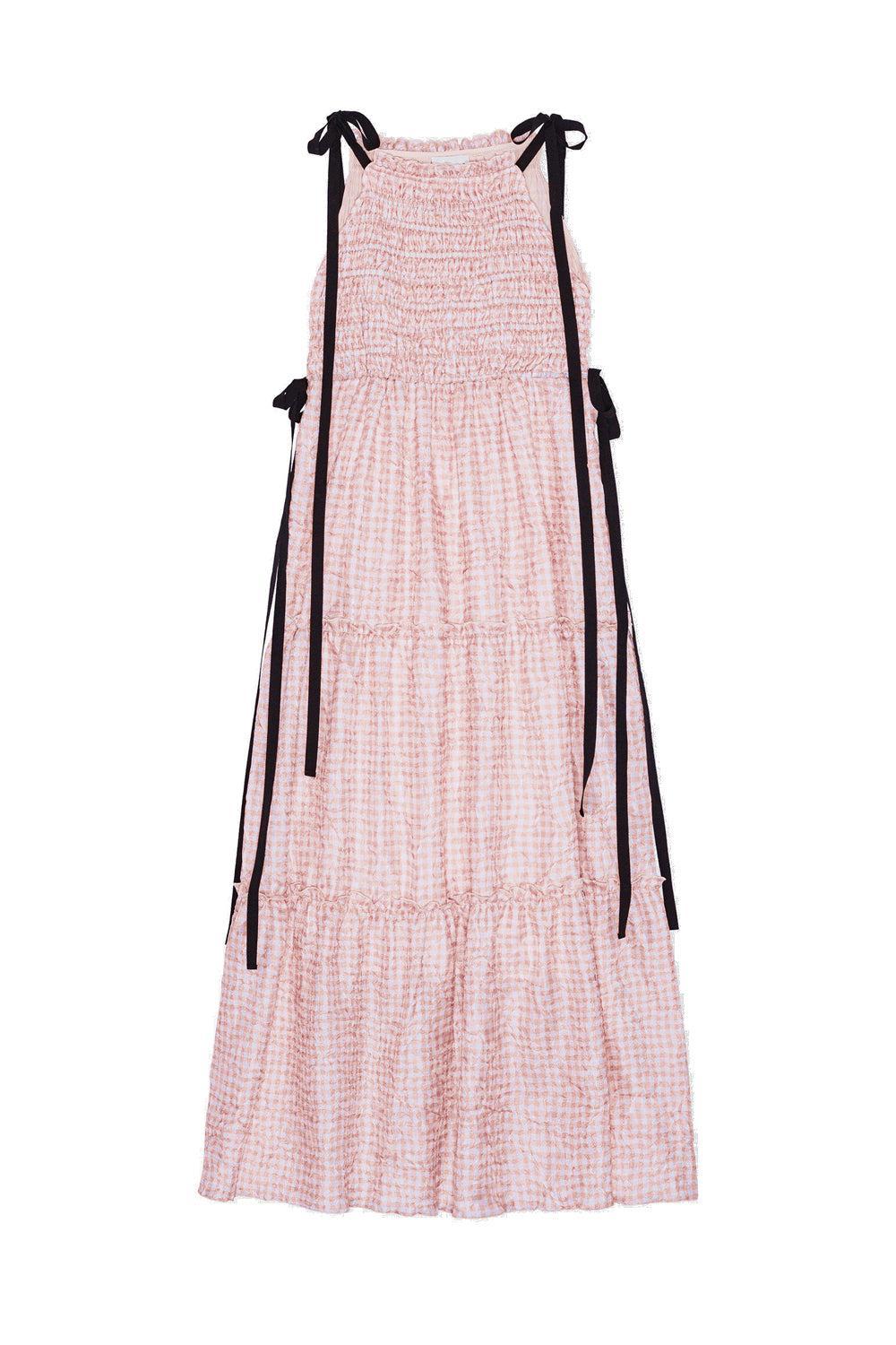 Shibori Pleat Maxi Smock Slip Dress