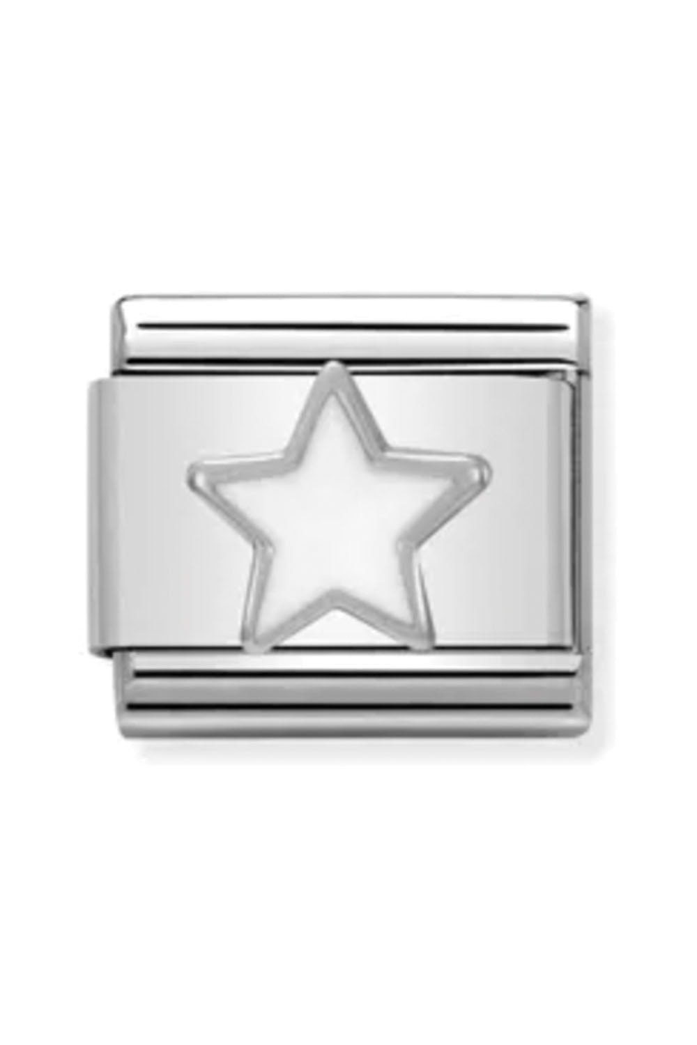 Silver and enamel white star