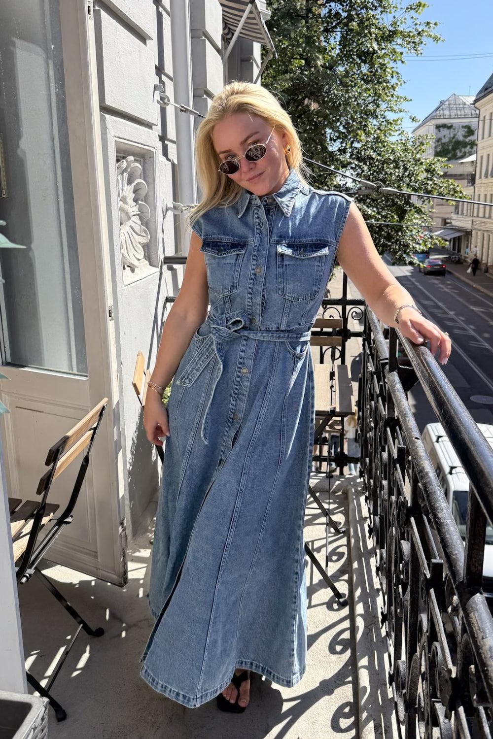 Sinan Denim Dress Dk Blue Wash