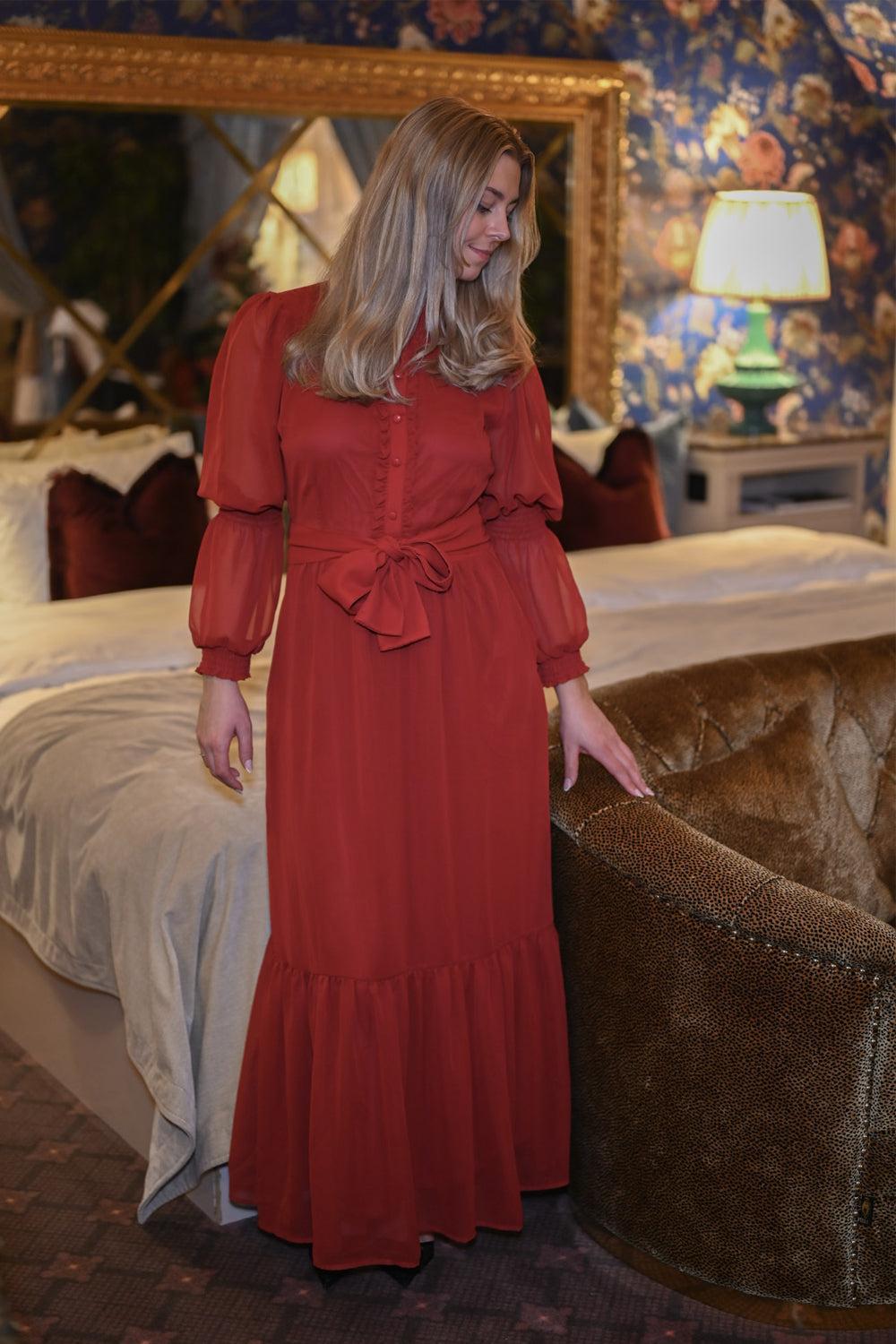 Siri maxi Dress Bourgund