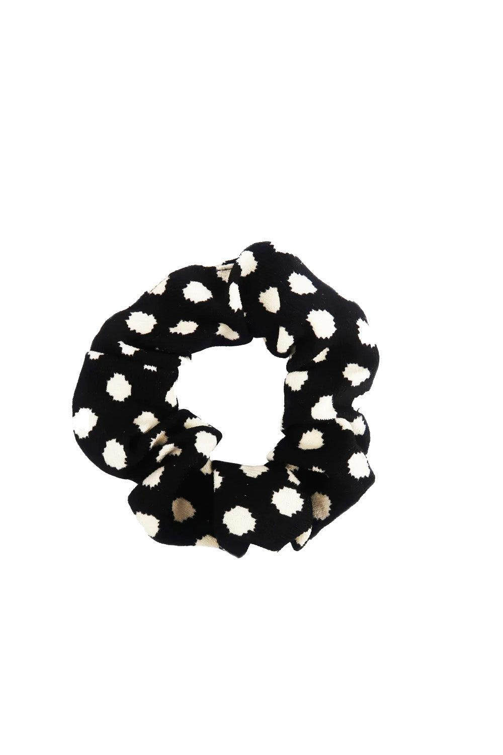 Sistie scrunchie black with white dots