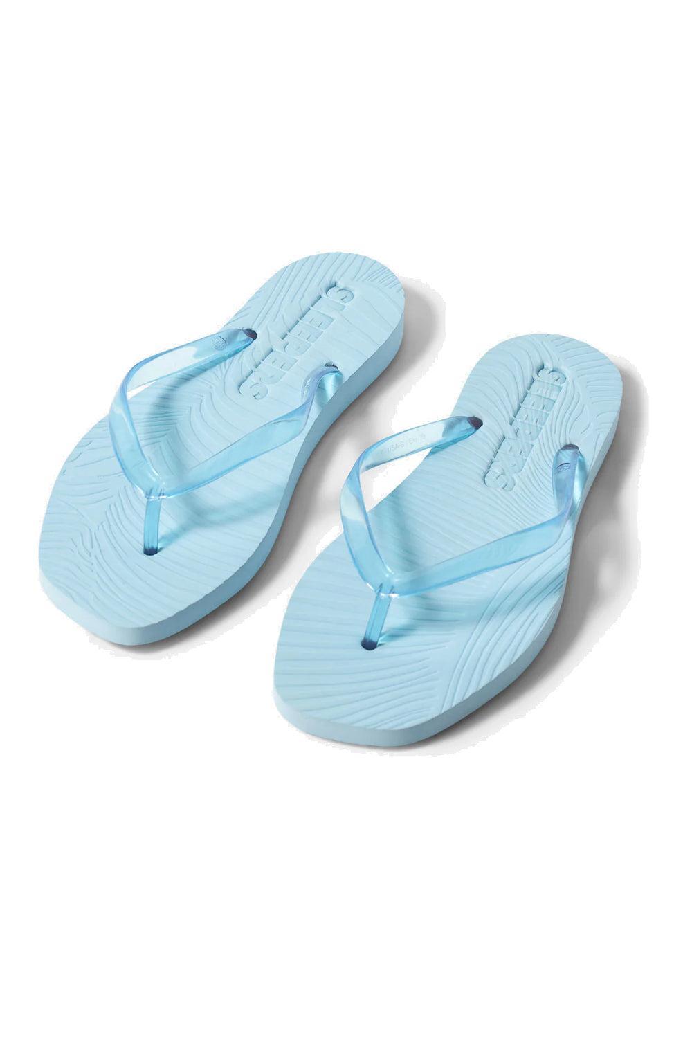 Sleepers Tapered Platform Transparent Blue flip flop