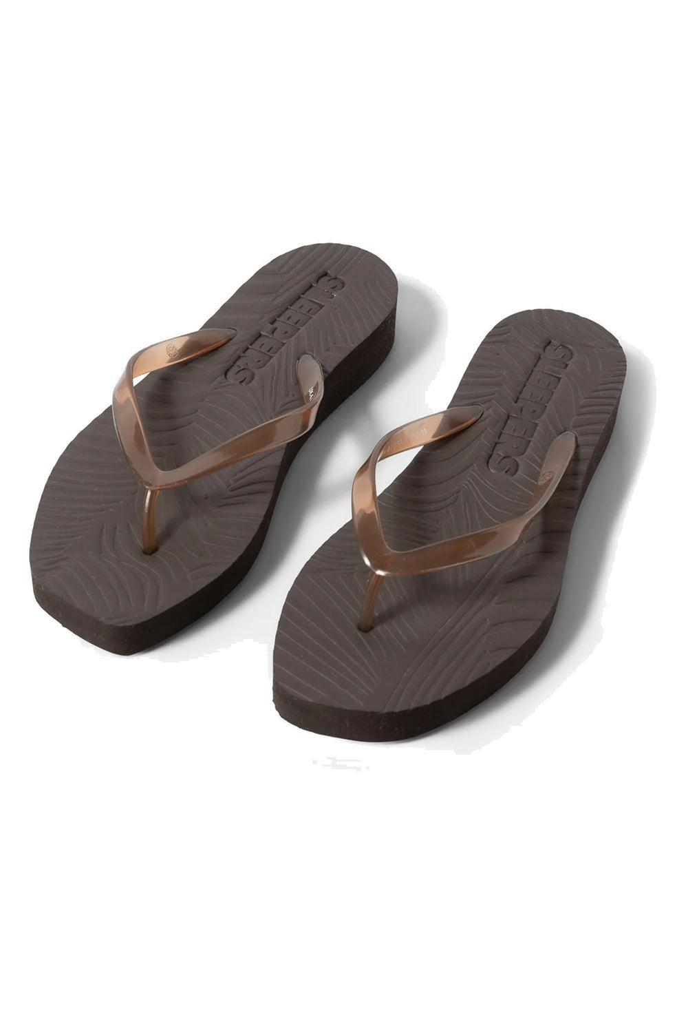 Sleepers Tapered Platform Transparent Brown flip flop