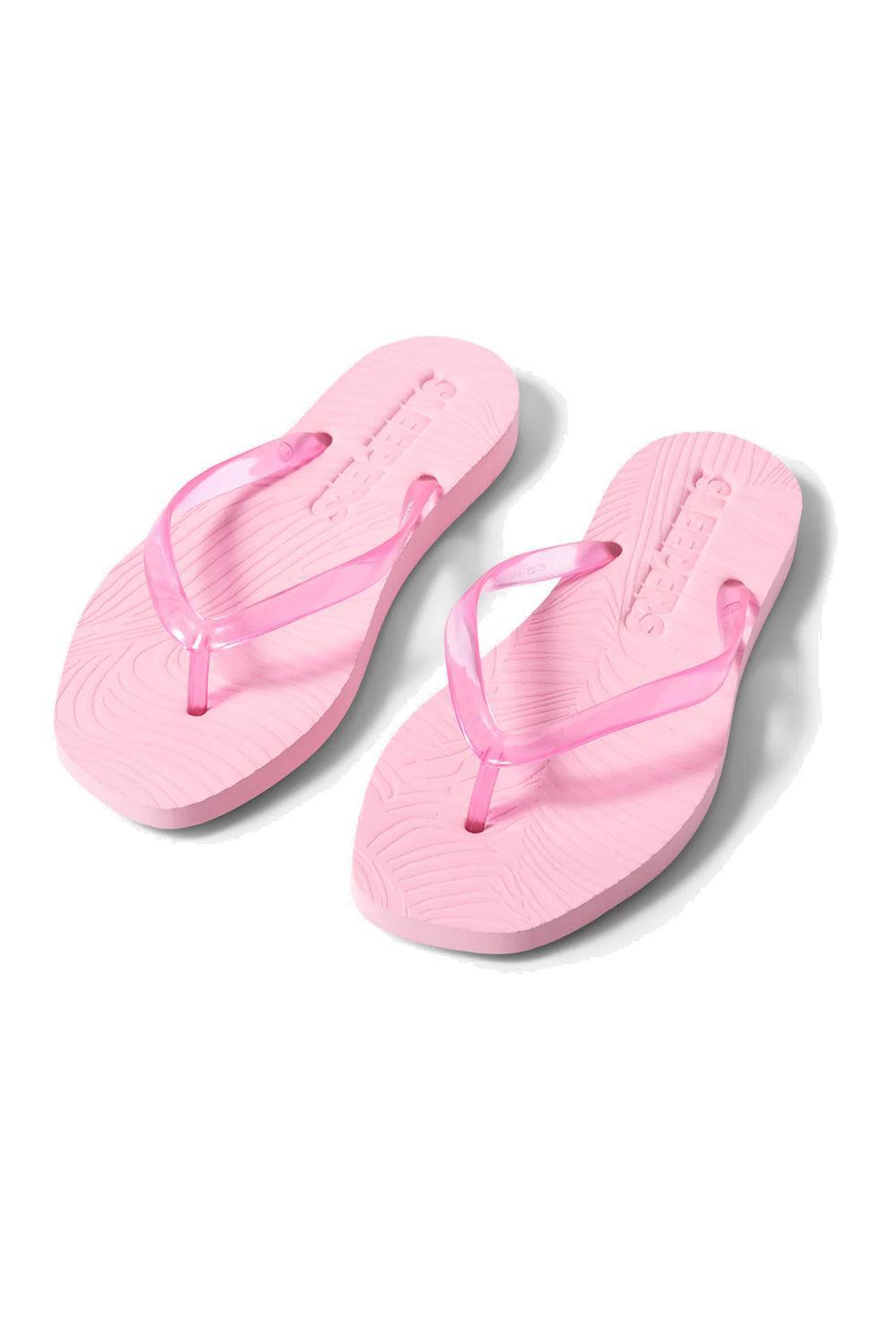 Sleepers Tapered Platform Transparent Pink flip flop