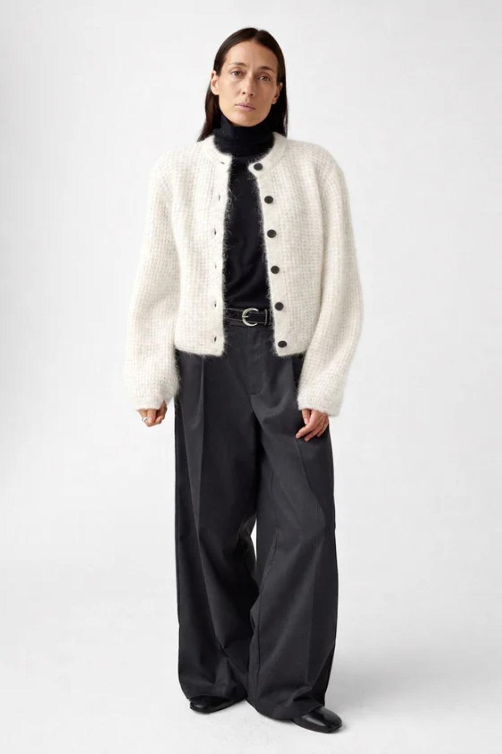 Sofia Mohair Cardigan Eggshell