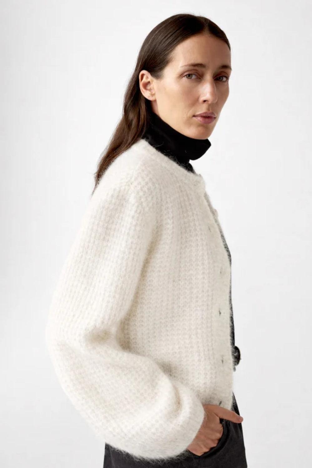 Sofia Mohair Cardigan Eggshell