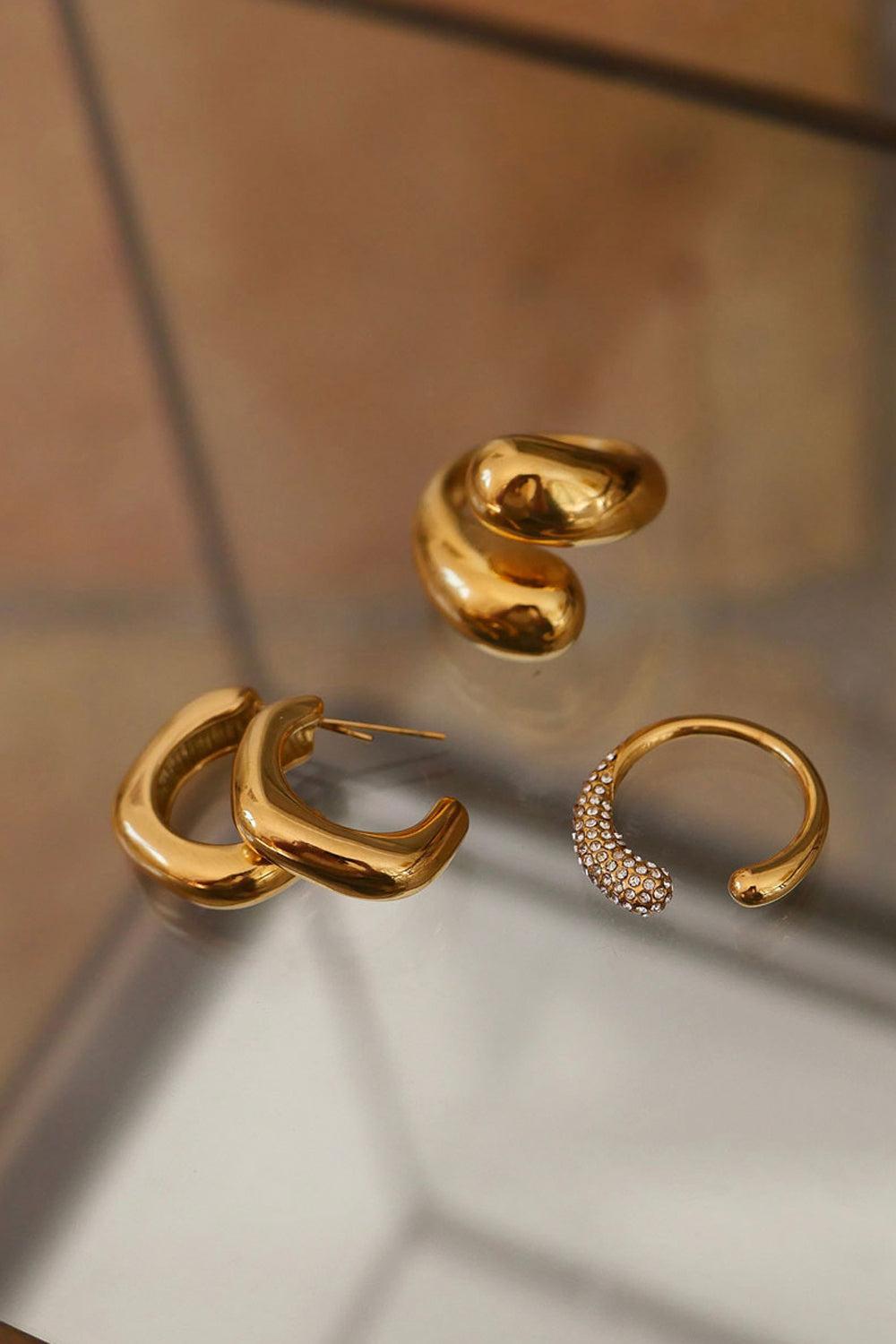 Soft Square Hoops Gold