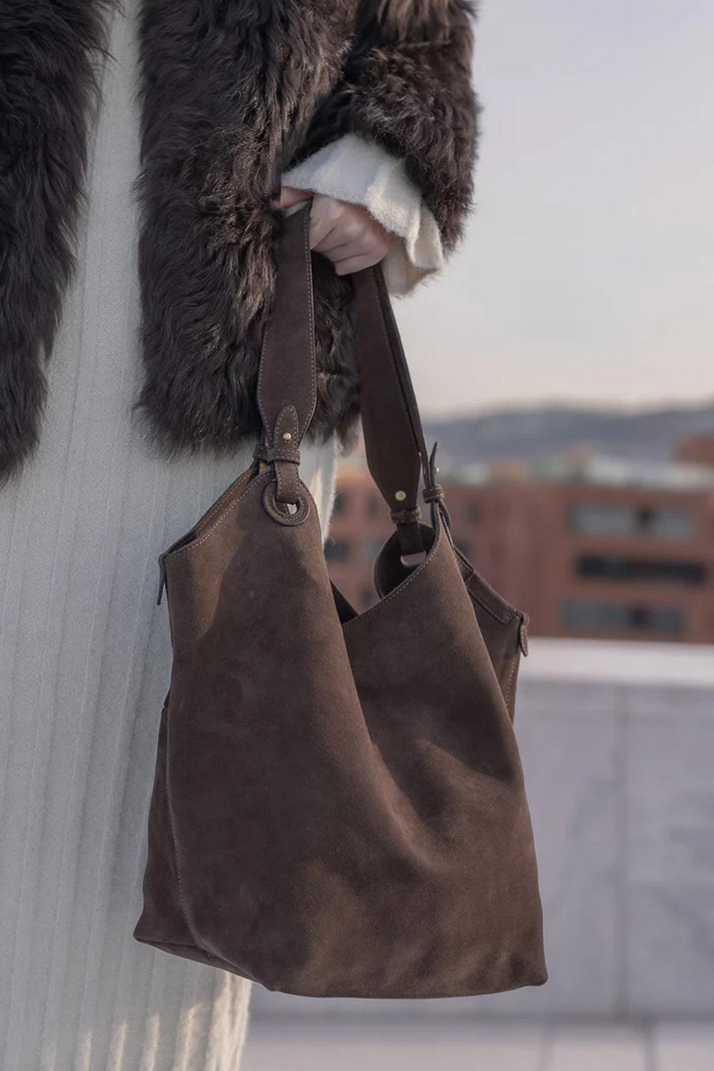 Soho Umber Suede Shoulder Bag