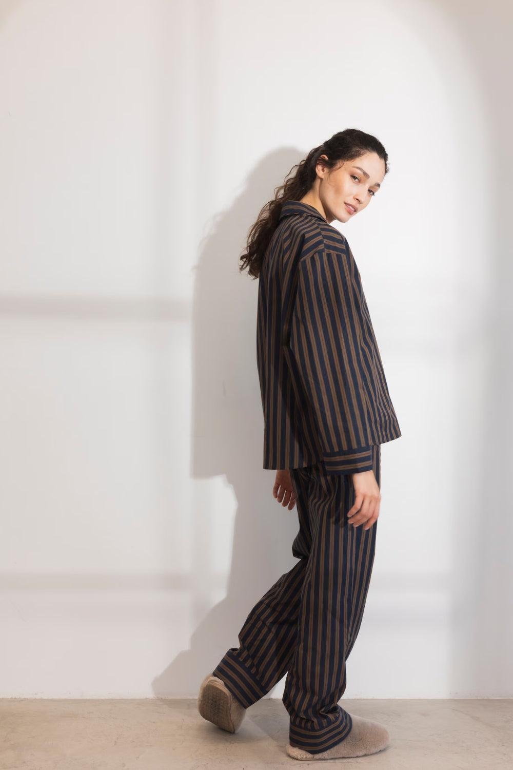 Soire Pyjamas Set Navy Spripe