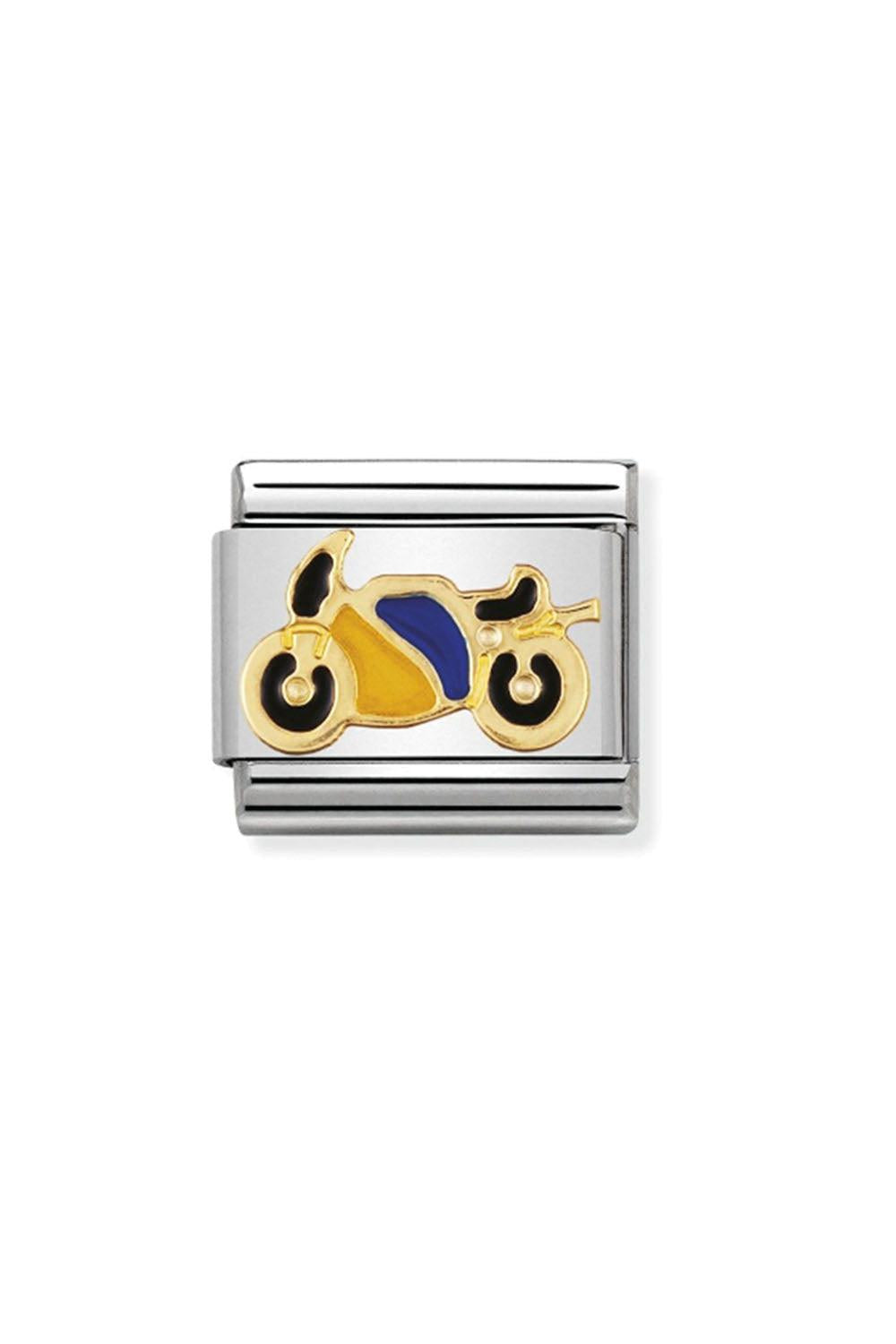 Sports 18k Gold motorbike Yellow&blue